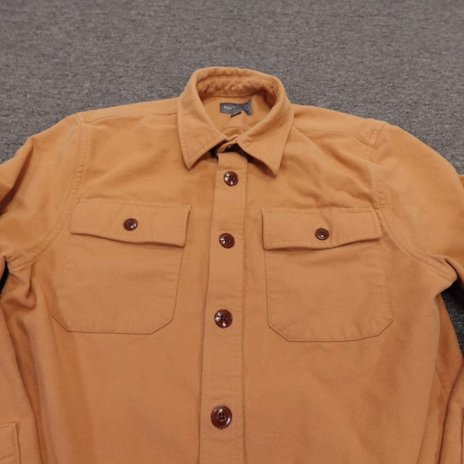 L.L.Bean Signature Shirt Mens Small Brown Flannel Long Sleeve Button Up Casual - Thumbnail 2