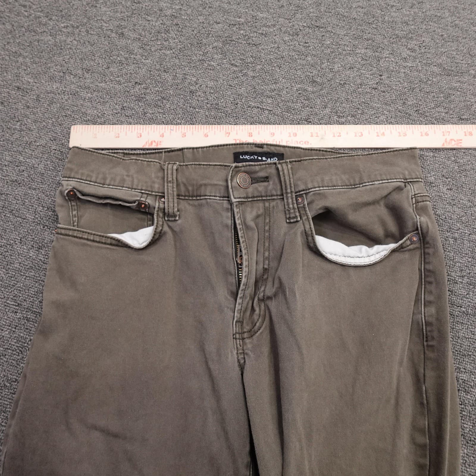 Lucky Brand 221 Slim Straight Jeans Mens 30x29 Brown Medium Wash Stretch Denim - Thumbnail 10