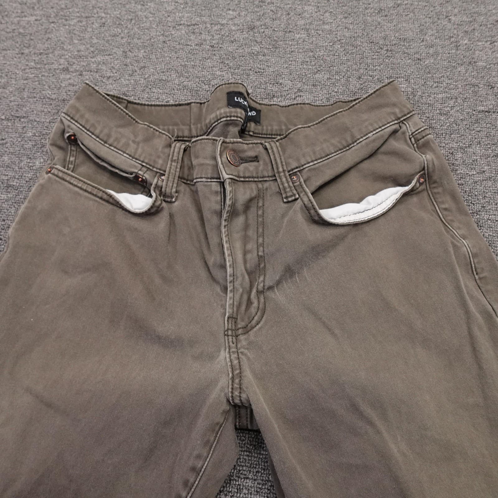 Lucky Brand 221 Slim Straight Jeans Mens 30x29 Brown Medium Wash Stretch Denim - Thumbnail 2