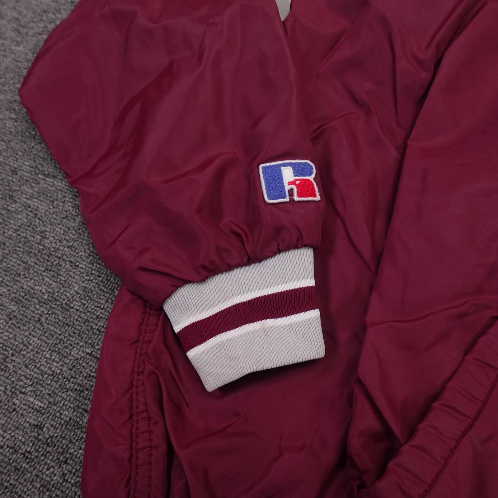 Vintage Russell Athletic Jacket Mens XL Red Hooded 1/4 Zip Windbreaker Made USA - Thumbnail 3