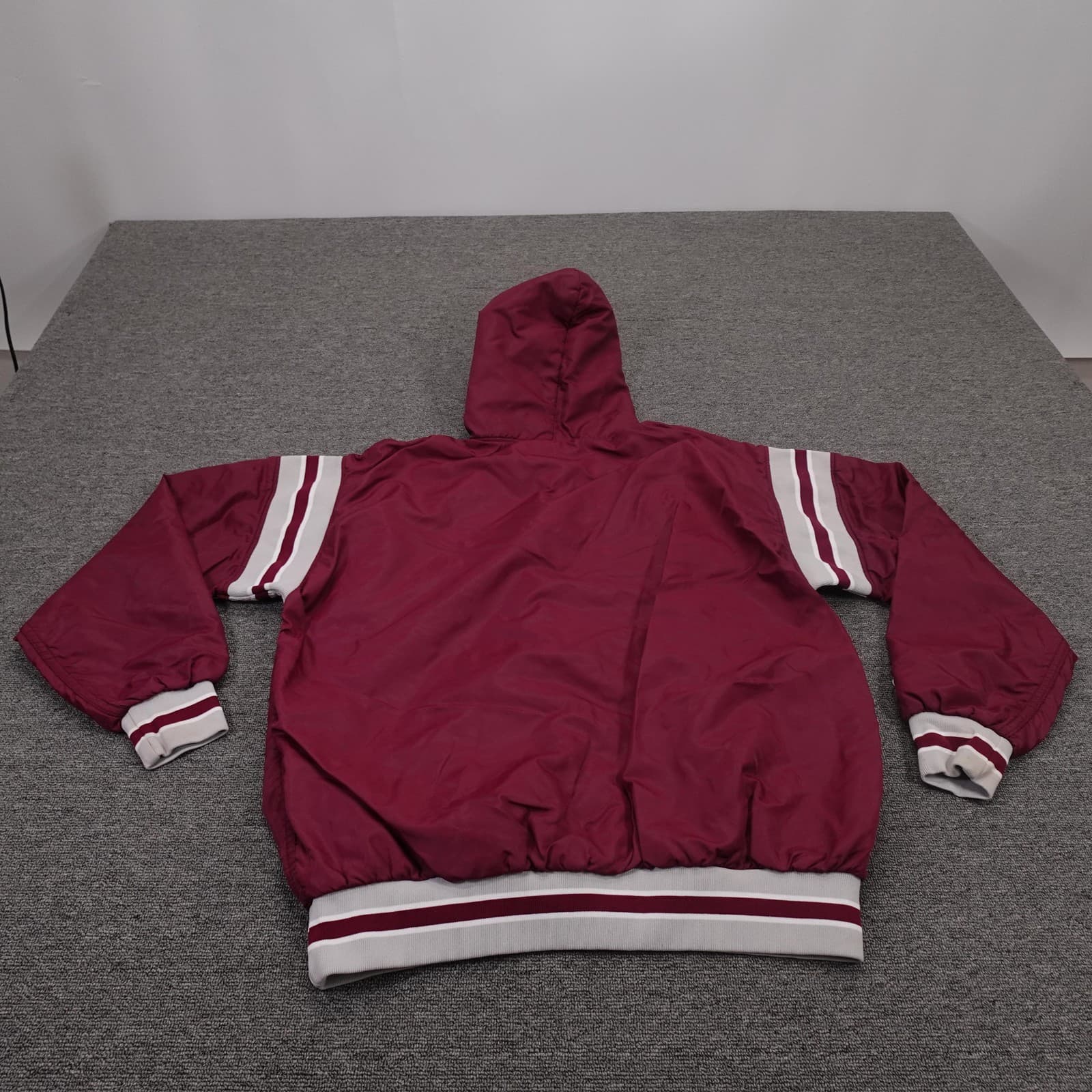 Vintage Russell Athletic Jacket Mens XL Red Hooded 1/4 Zip Windbreaker Made USA - Thumbnail 9