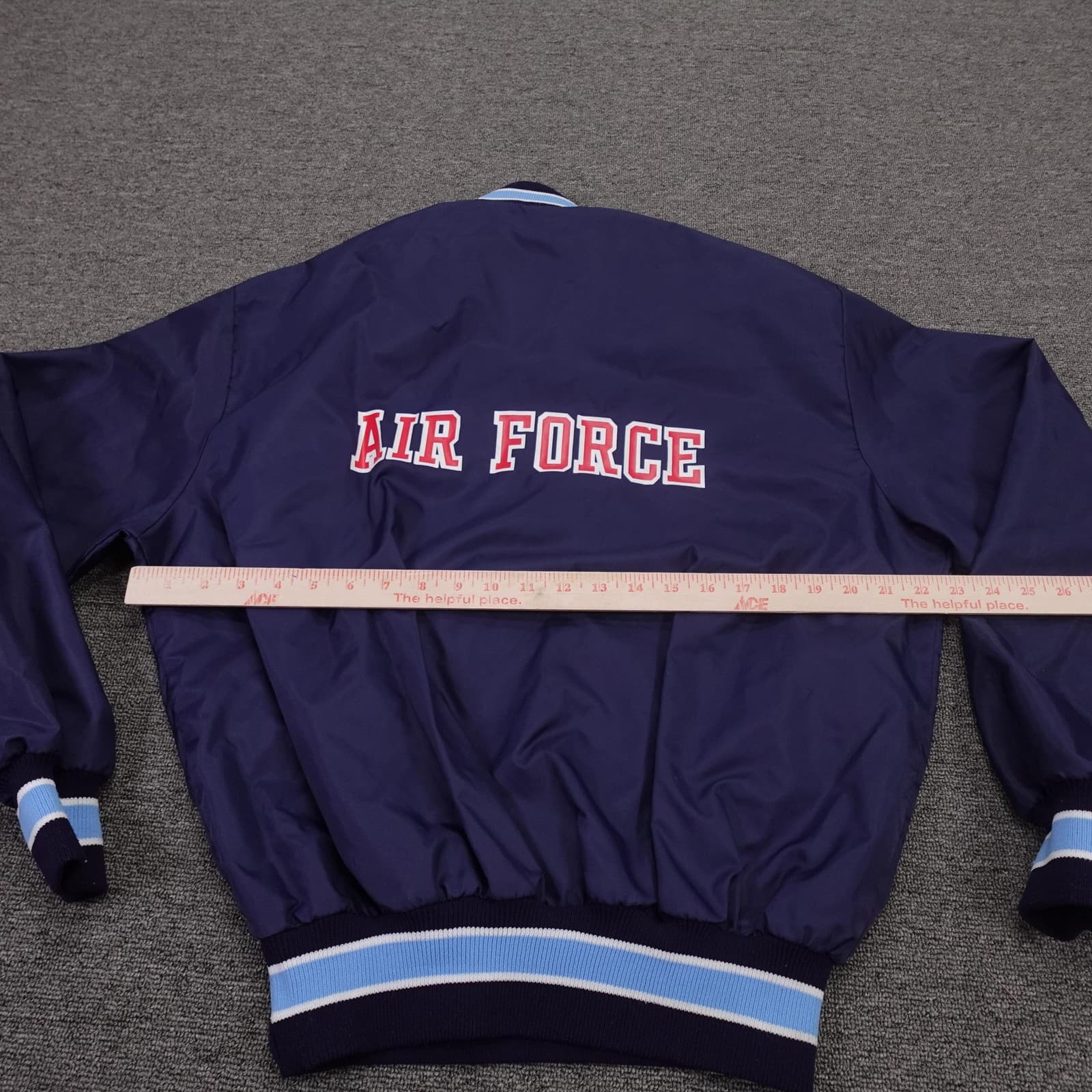 Vintage Air Force Jacket Mens Large Blue NCAA Sports DeLONG Quarter Zip Pullover - Thumbnail 6