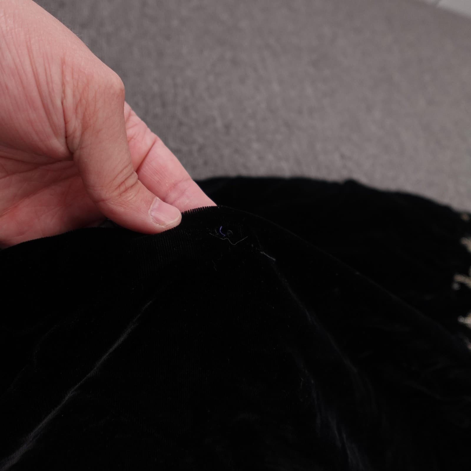 Vintage Positively ELIN Dress Juniors 5 6 Black Velvet Whimsigoth Union USA 80s - Thumbnail 3