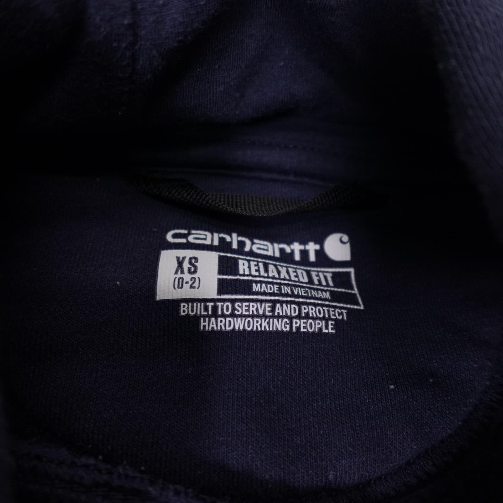Carhartt Hoodie Womens XS Blue Pullover Fleece Logo Sleeve Graphic Relaxed Fit - Thumbnail 3
