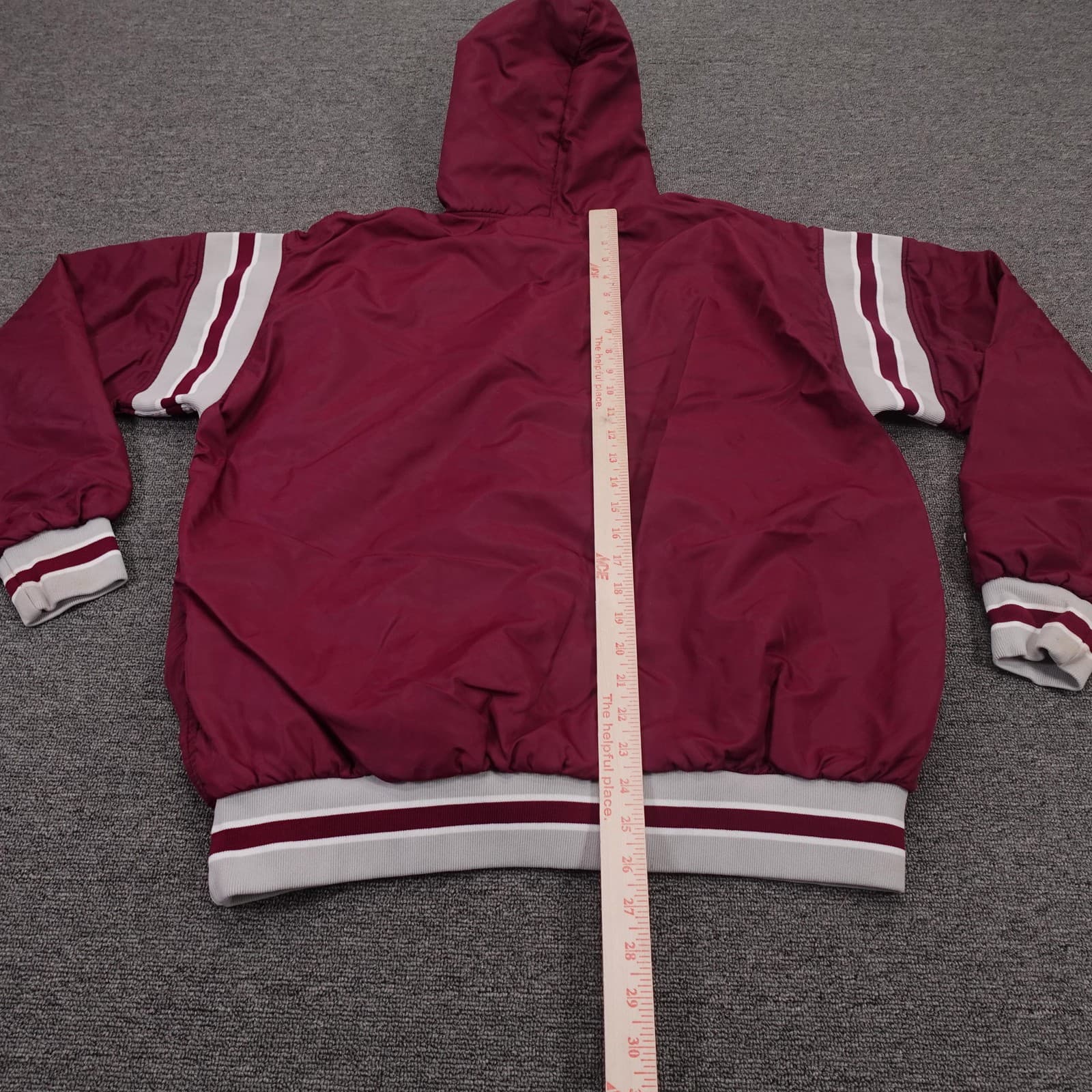 Vintage Russell Athletic Jacket Mens XL Red Hooded 1/4 Zip Windbreaker Made USA - Thumbnail 8