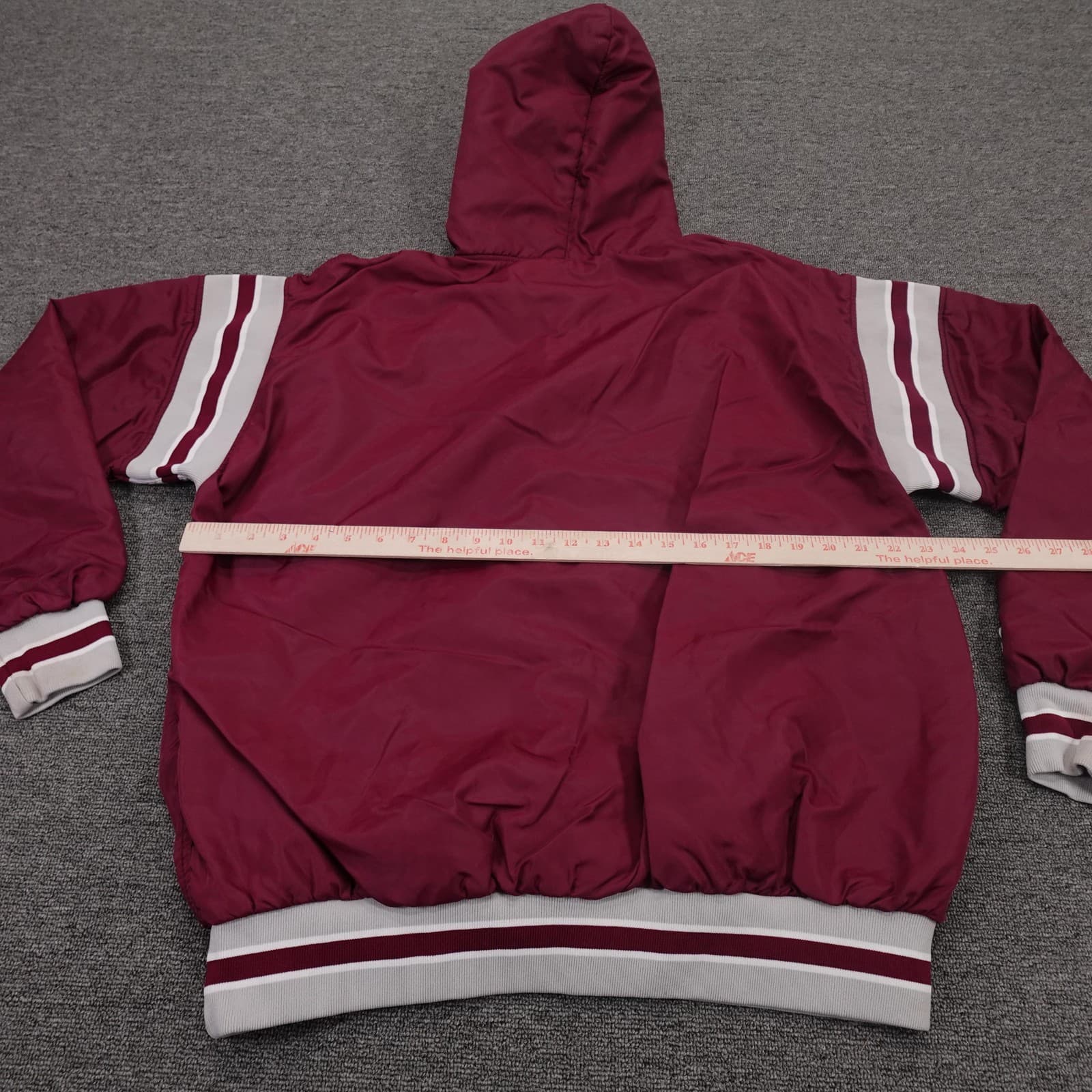 Vintage Russell Athletic Jacket Mens XL Red Hooded 1/4 Zip Windbreaker Made USA - Thumbnail 7