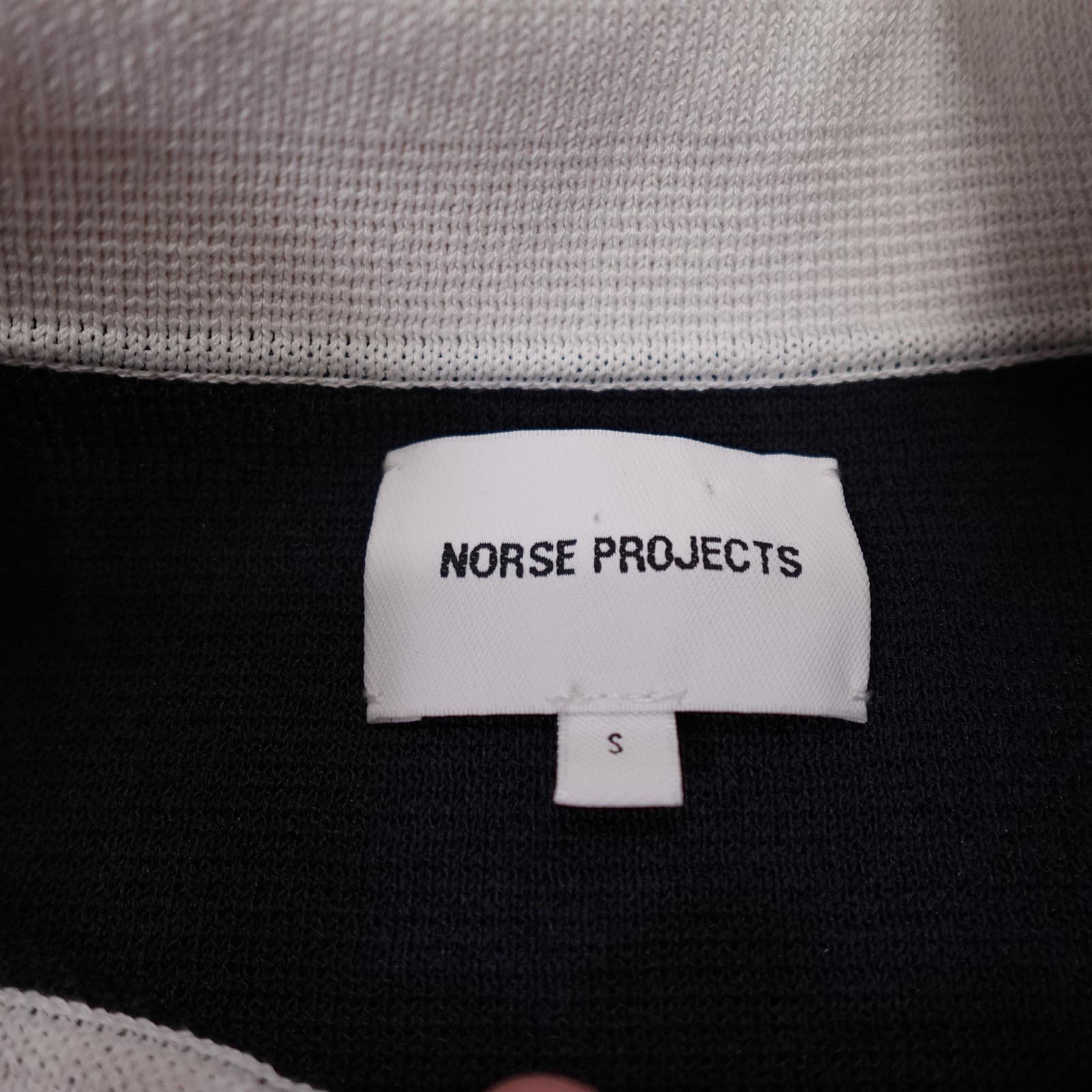 Norse Projects Ruben Knitted Polo Shirt Mens Small Blue Stripe Long Sleeve - Thumbnail 3