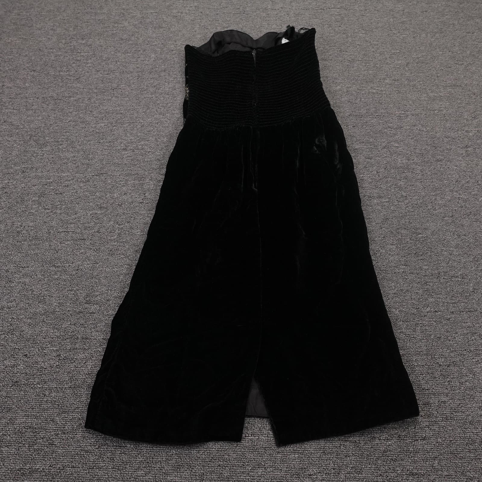 Vintage Positively ELIN Dress Juniors 5 6 Black Velvet Whimsigoth Union USA 80s - Thumbnail 4
