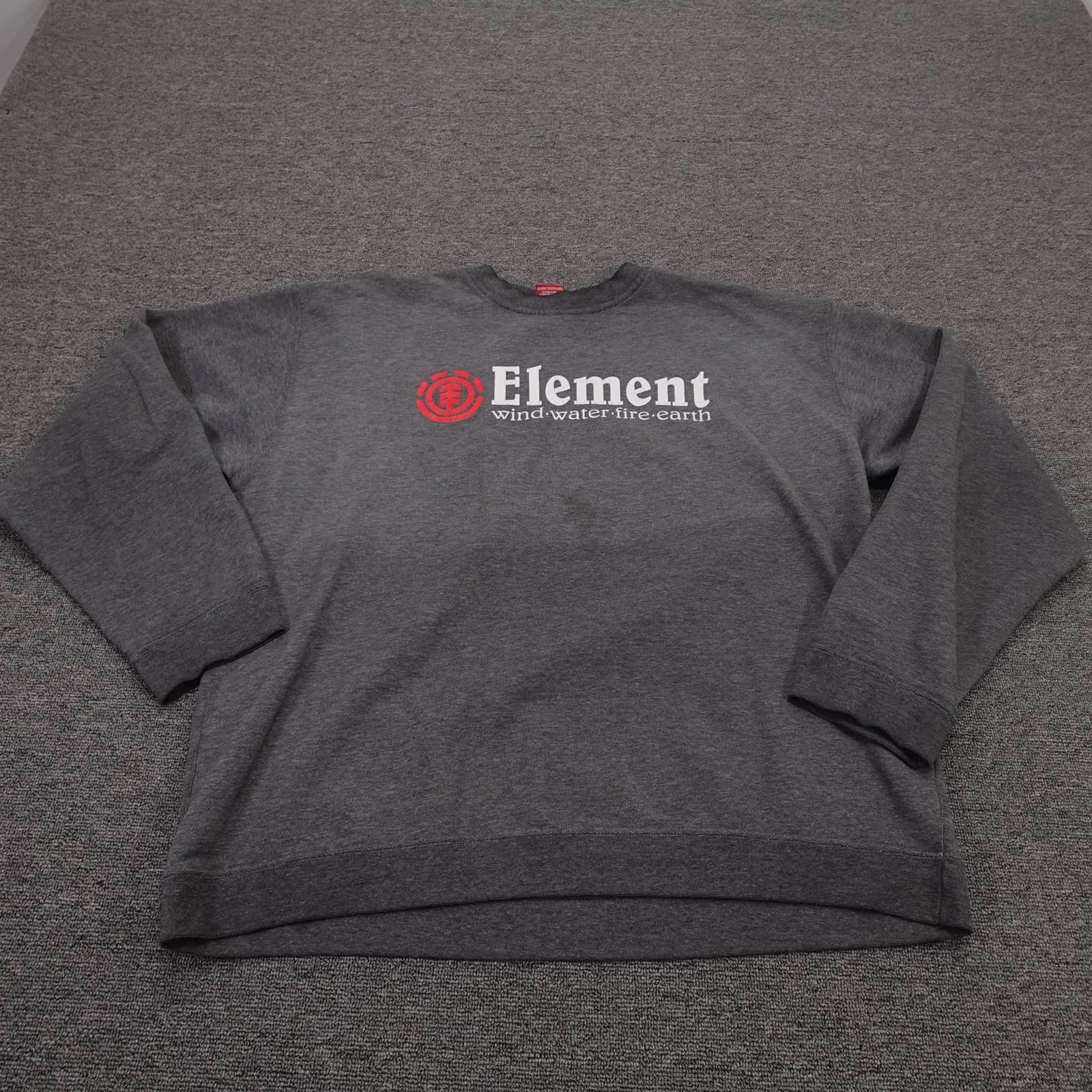 Vintage Element Sweatshirt Mens XL Gray Logo Graphic Fleece Skateboarding Y2K
