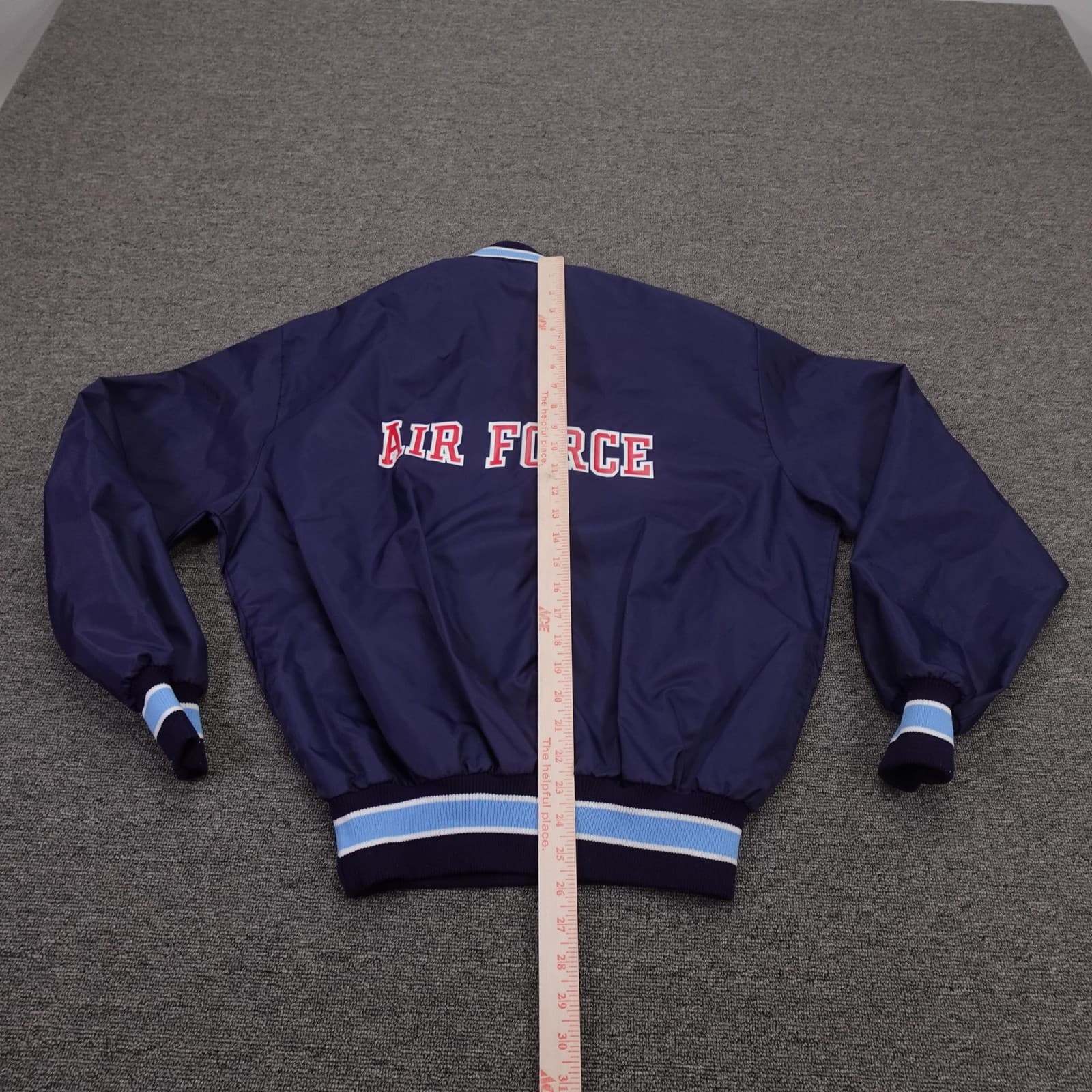 Vintage Air Force Jacket Mens Large Blue NCAA Sports DeLONG Quarter Zip Pullover - Thumbnail 7