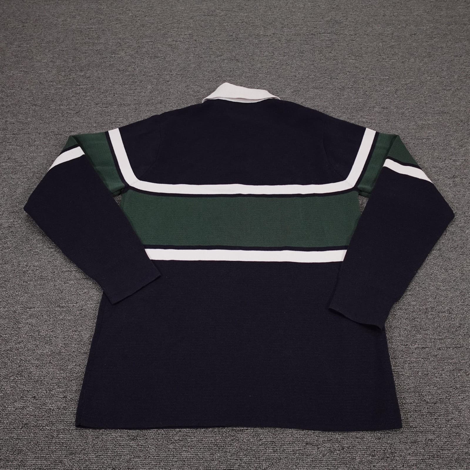 Norse Projects Ruben Knitted Polo Shirt Mens Small Blue Stripe Long Sleeve - Thumbnail 6