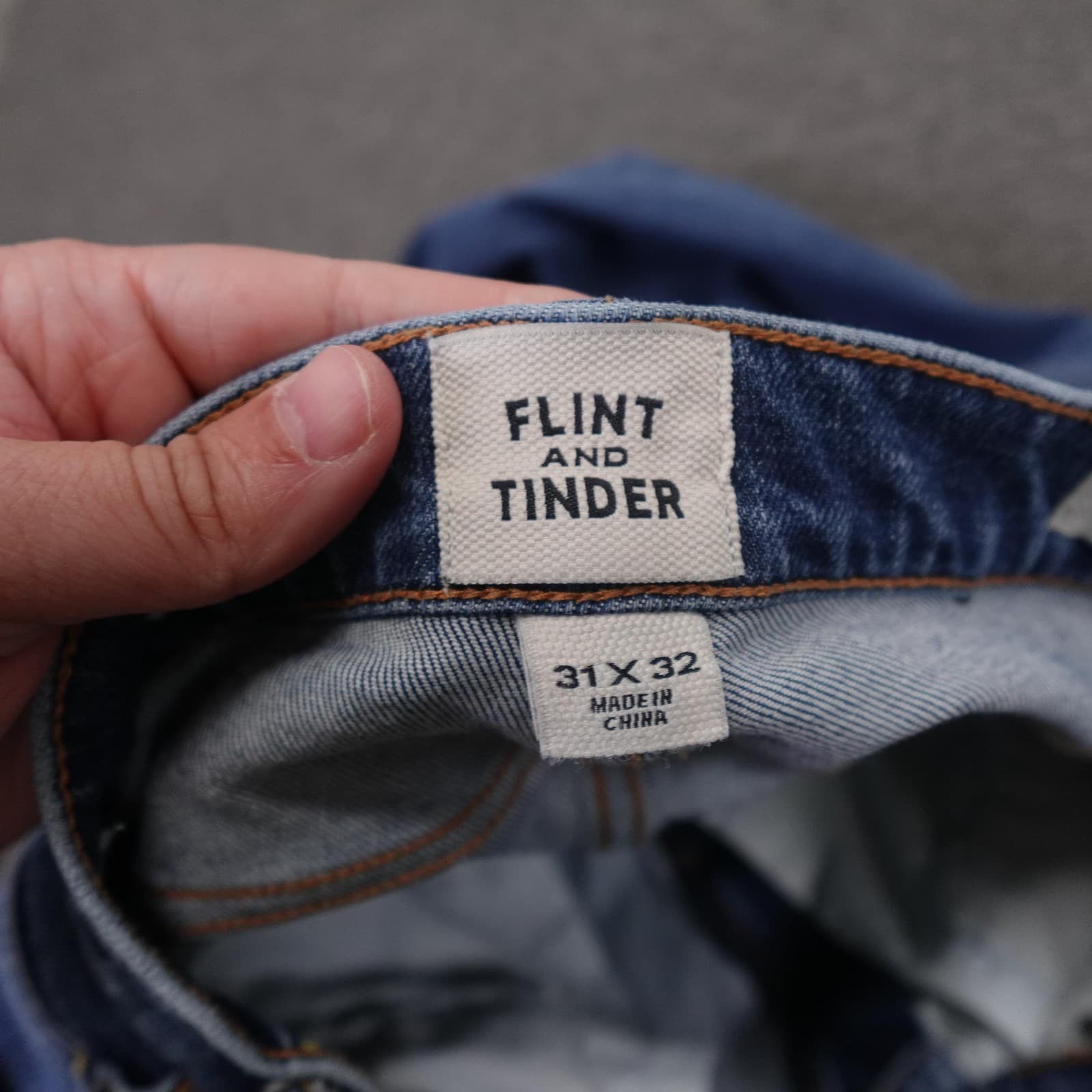 Flint And Tinder Jeans Mens 31x32 Blue Medium Wash Slim Fit Stretch Denim Pants - Thumbnail 5