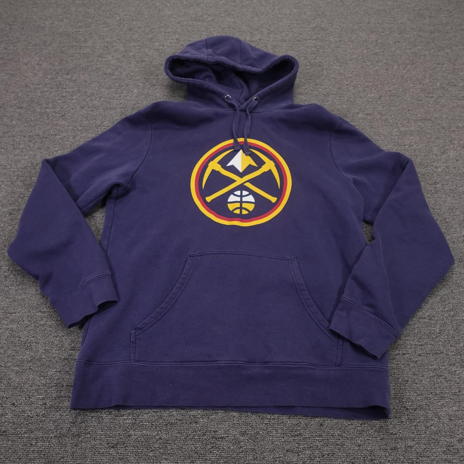 Denver Nuggets Hoodie Mens Large Navy Blue NBA Basketball Fanatics Sweatshirt