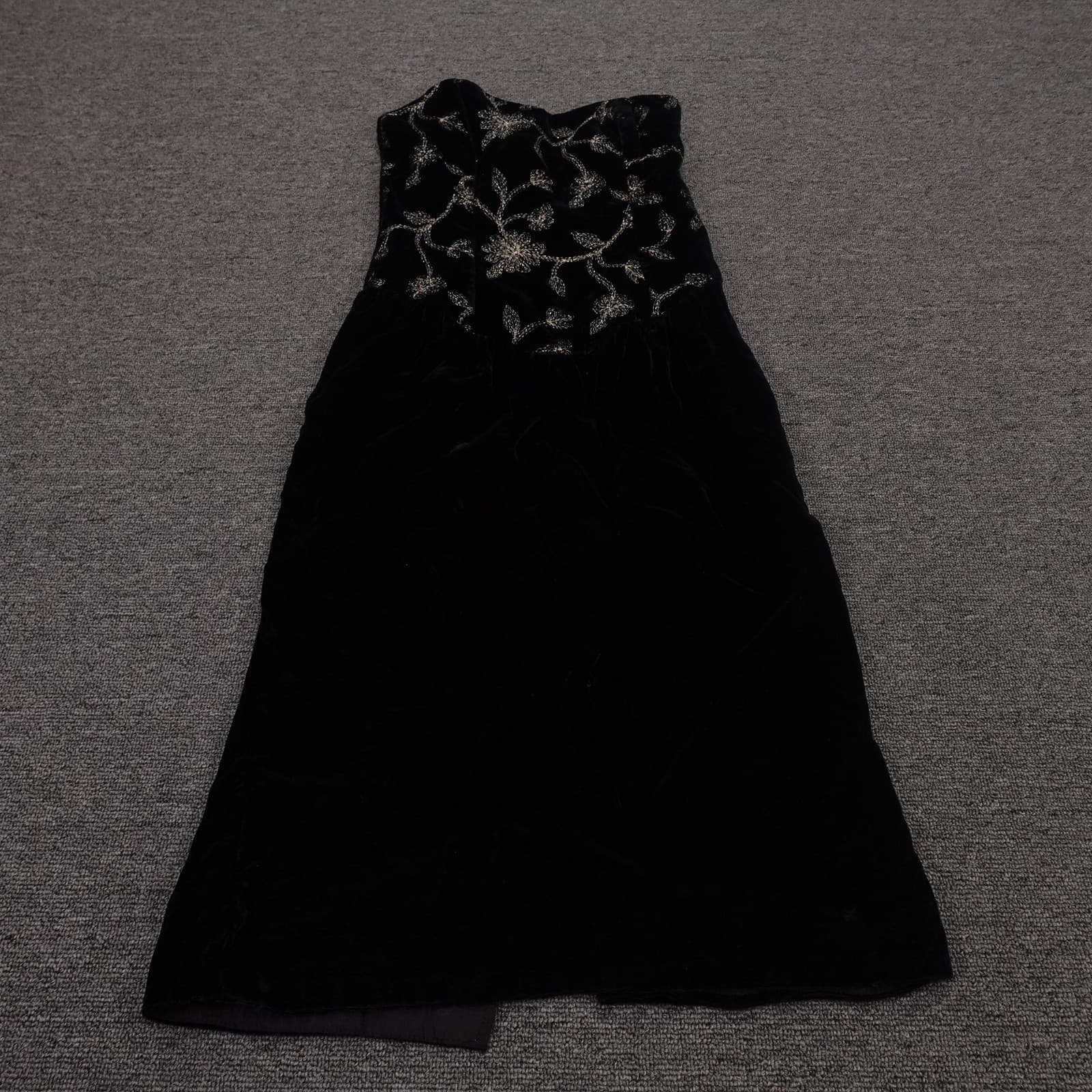 Vintage Positively ELIN Dress Juniors 5 6 Black Velvet Whimsigoth Union USA 80s