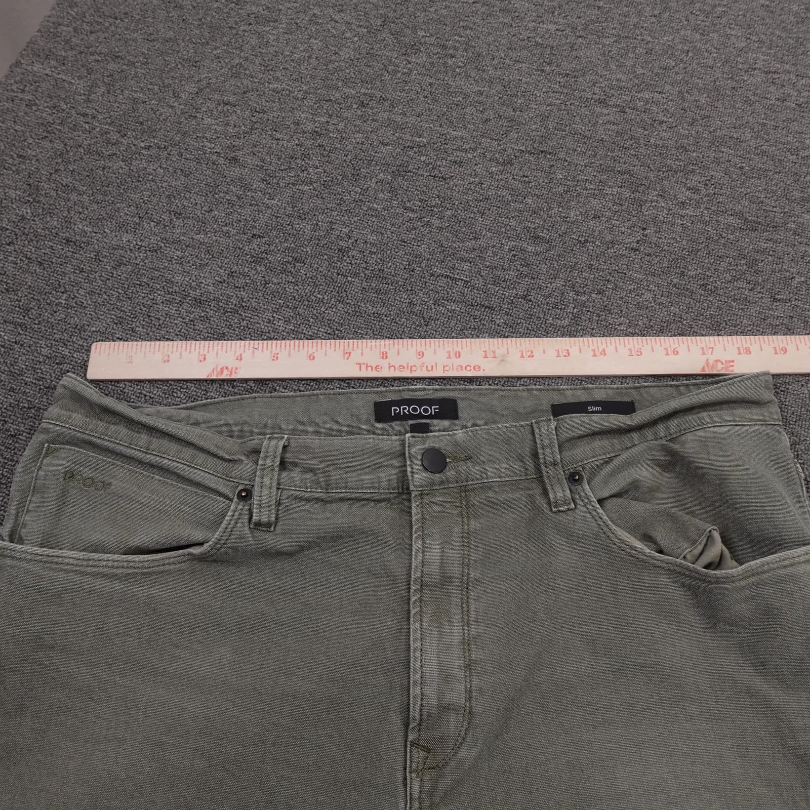 Proof Jeans Mens 36x32 Green Slim Stretch Canvas Casual Pants TruTemp 365 - Thumbnail 7