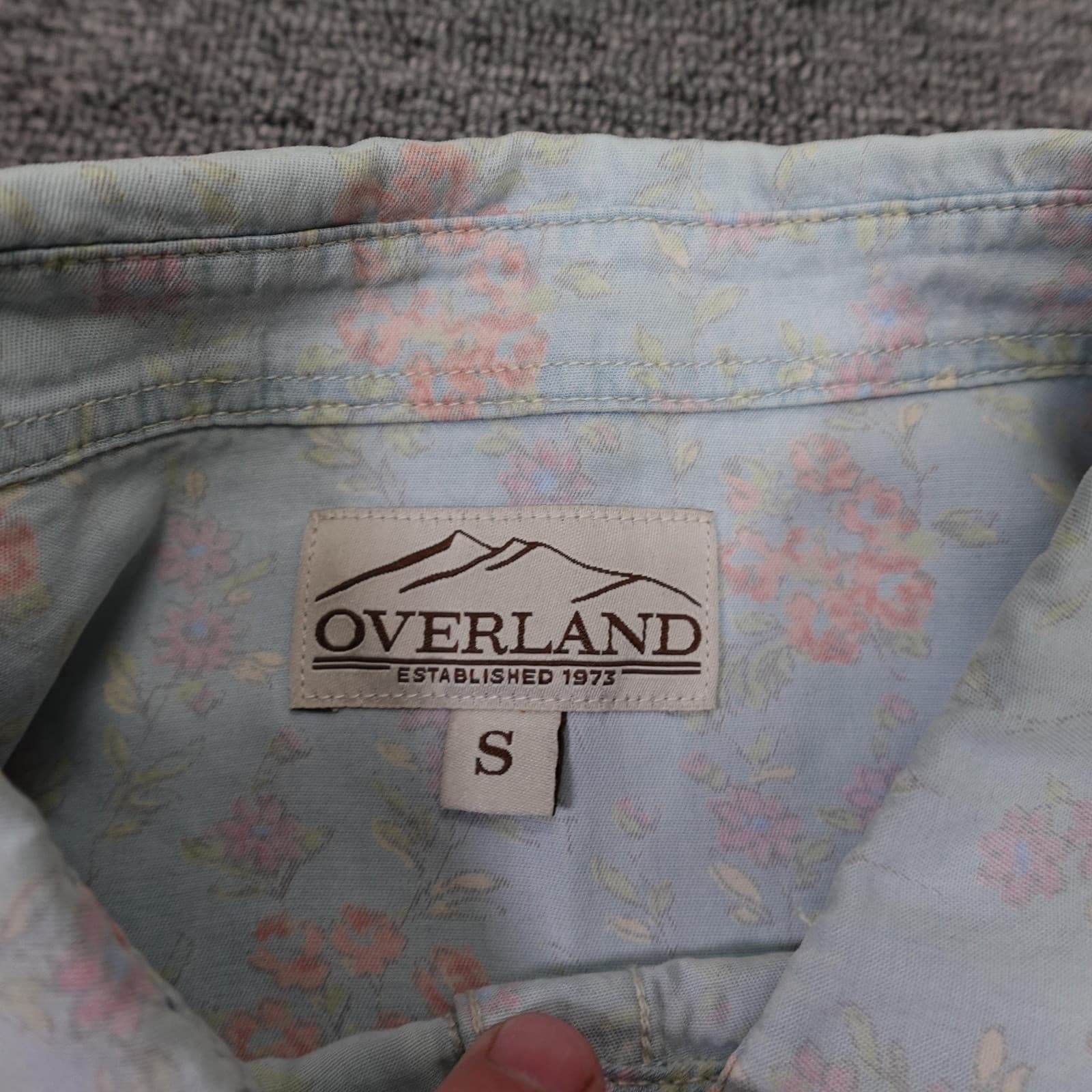 Overland Shirt Womens Small Blue Floral Button Up Long Sleeve Tencel Tunic Top - Thumbnail 5