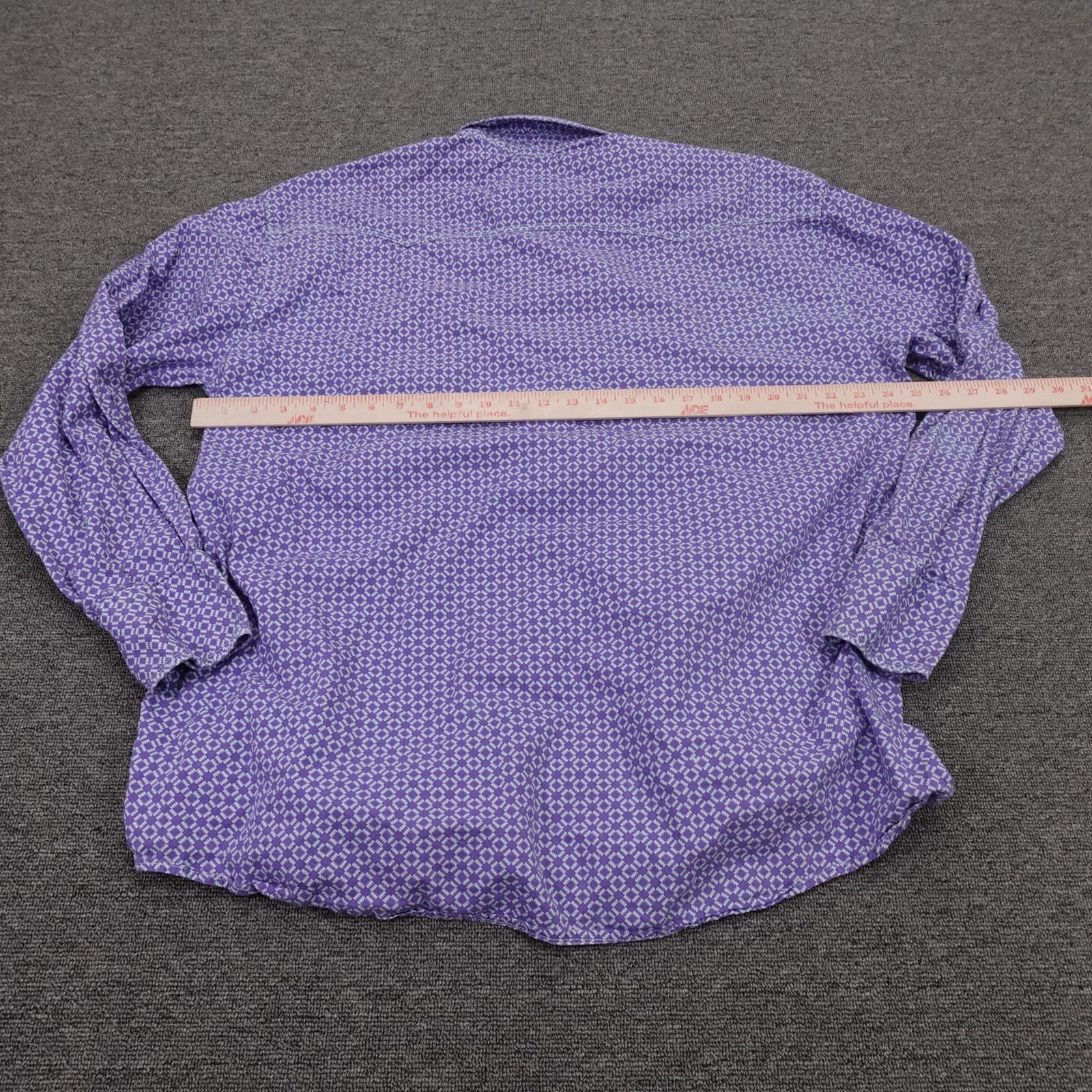 Roper Shirt Mens XL Purple Geometric Long Sleeve Western Snap Cotton Casual - Thumbnail 5