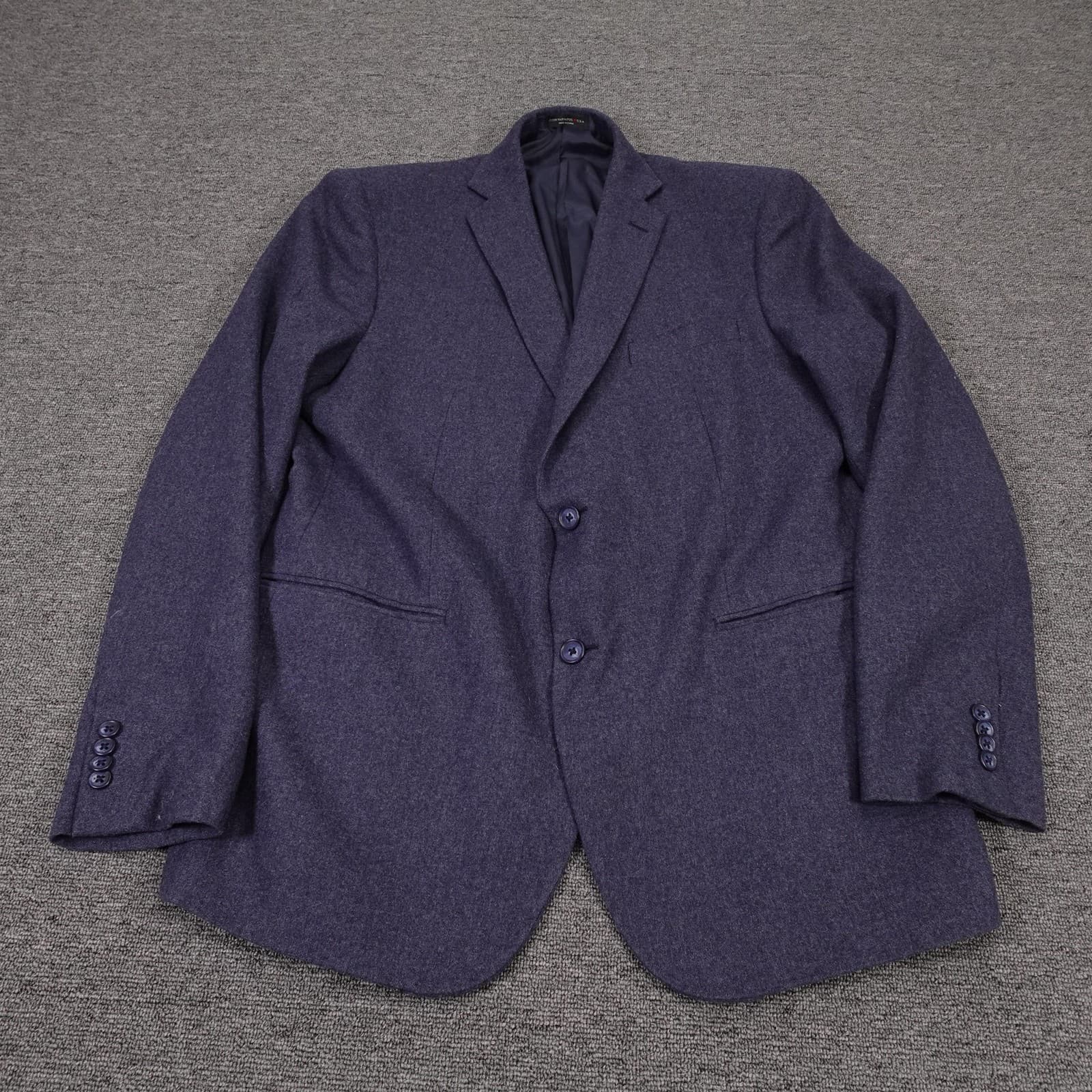 John Varvatos Blazer Mens 46R Blue Wool Blend Tweed Sport Coat Jacket