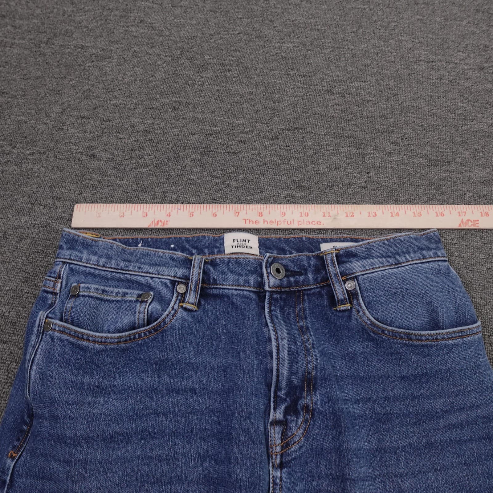 Flint And Tinder Jeans Mens 31x32 Blue Medium Wash Slim Fit Stretch Denim Pants - Thumbnail 8
