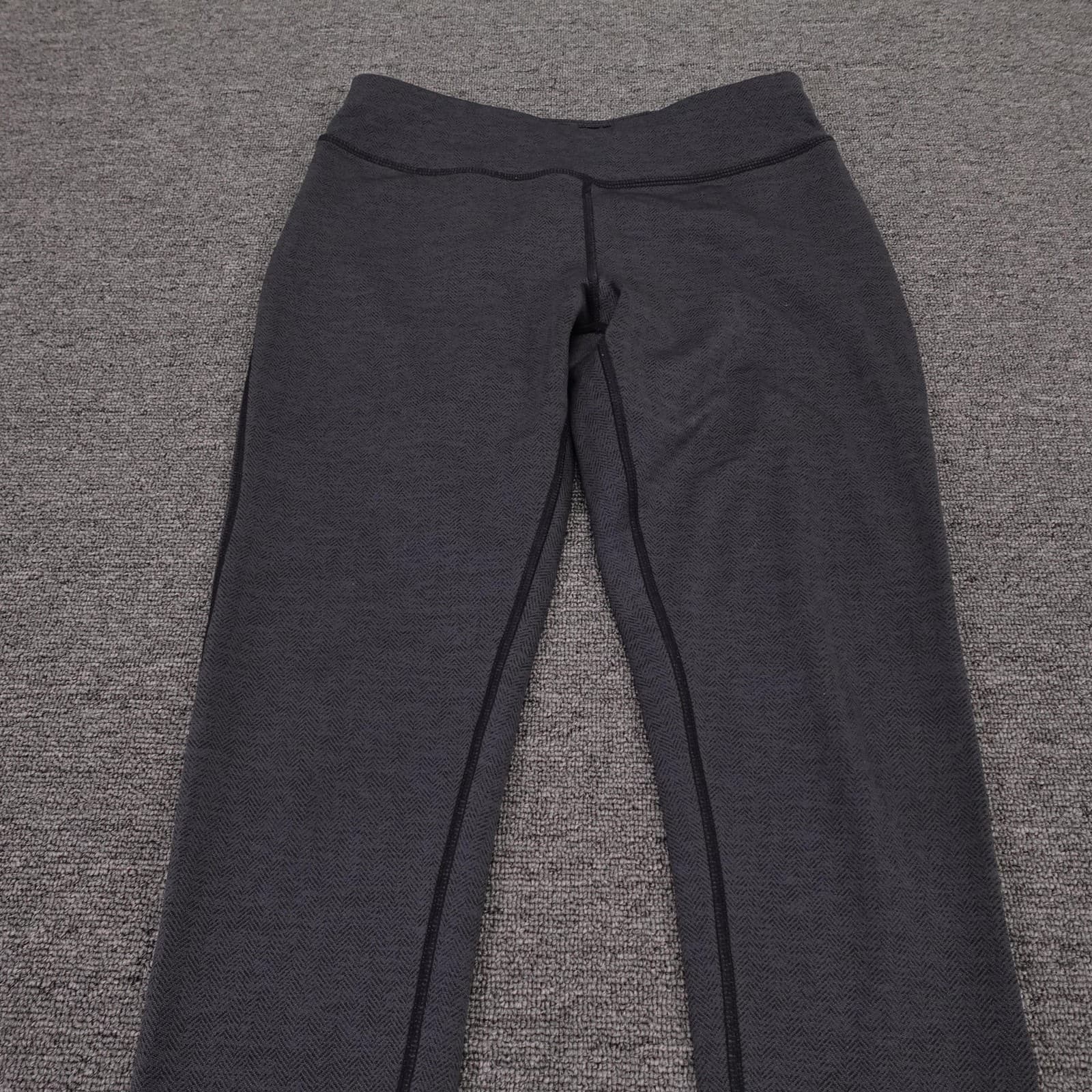 Title Nine Leggings Womens Medium Gray Herringbone Mid Rise Ankle Knit Yoga - Thumbnail 2