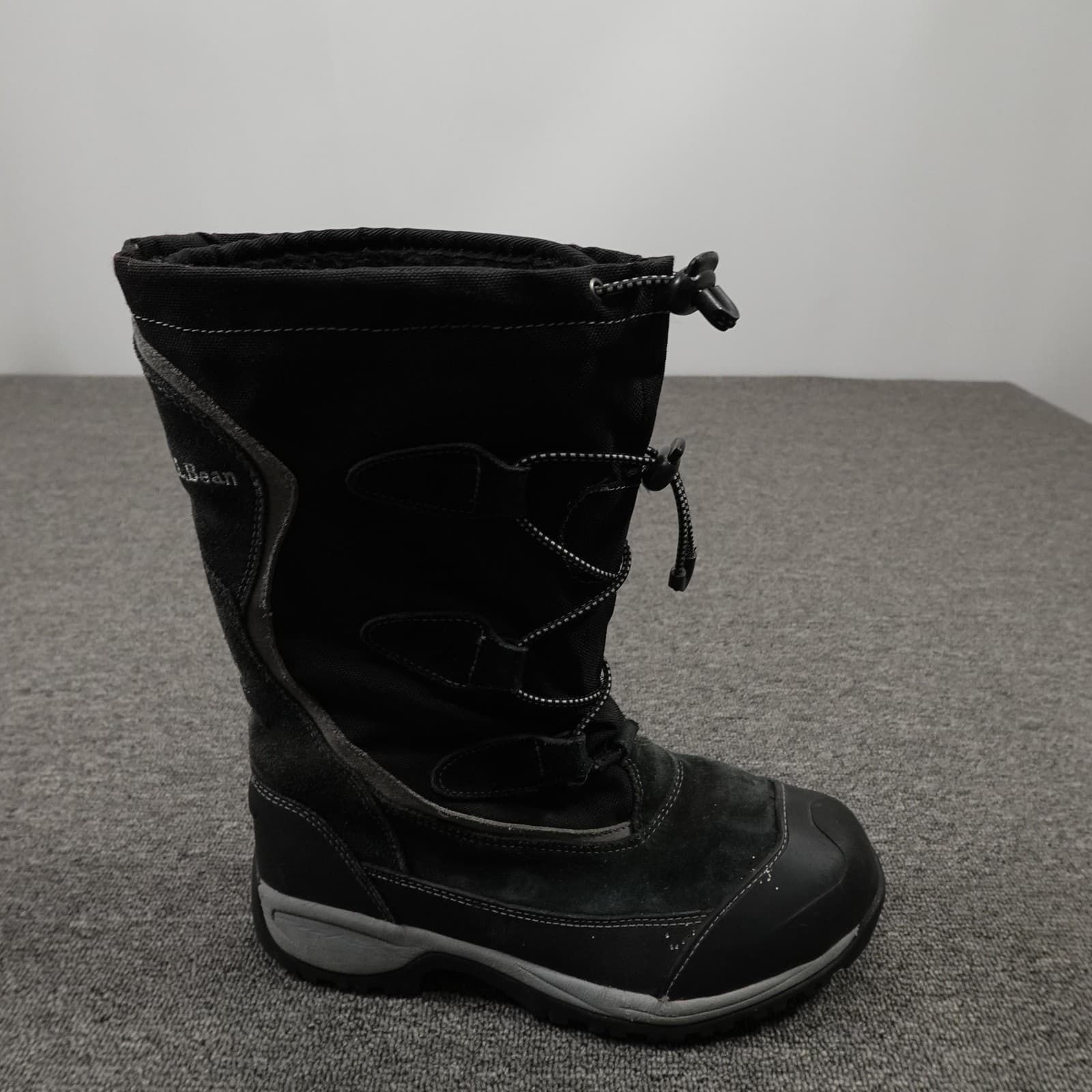 L.L.Bean Snow Boots Youth Size 5 Black Winter Suede Nylon Toggle Lace OHPU210 - Thumbnail 15