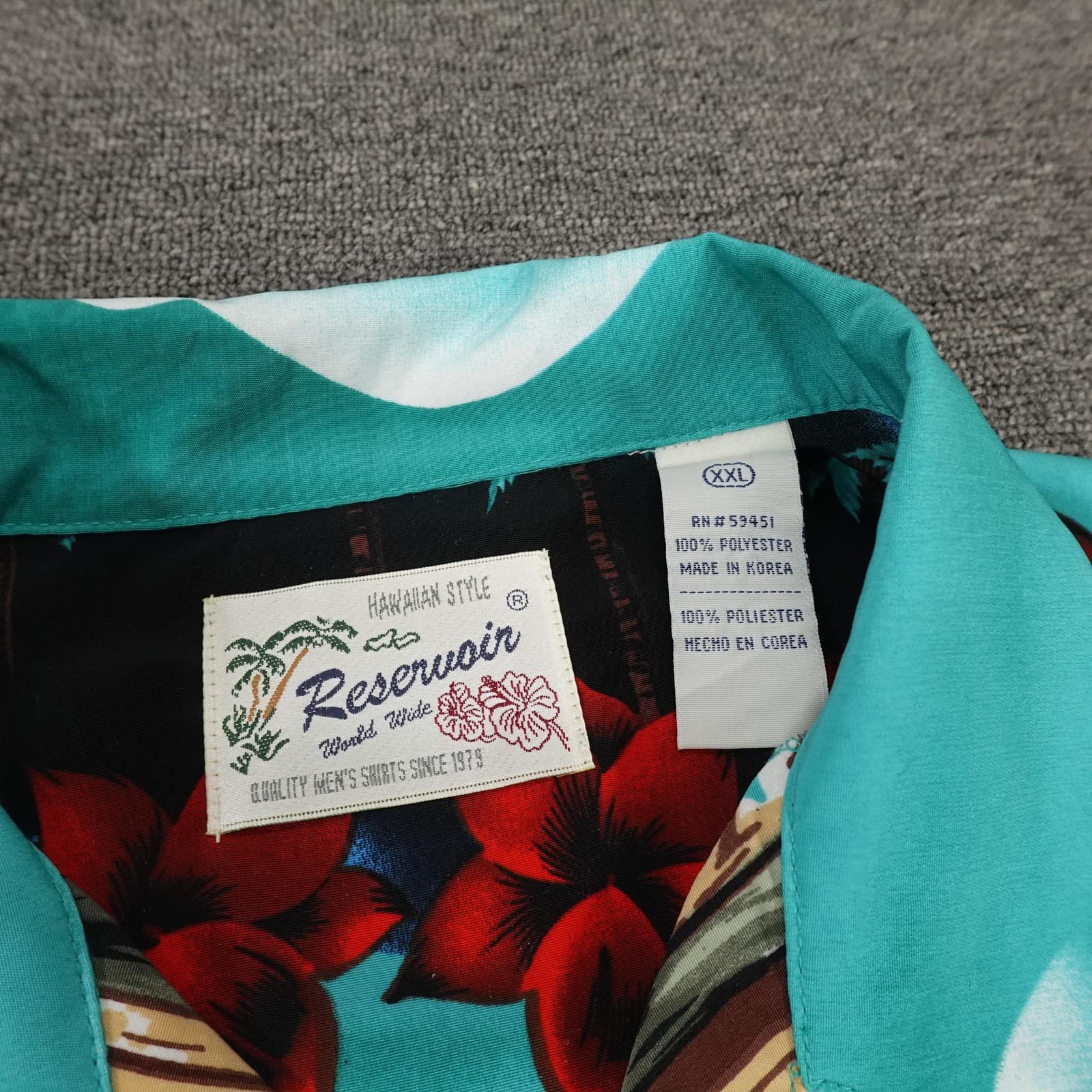 Vintage Reservoir Shirt Mens 2XL Blue Hawaiian Surf Short Sleeve Button Up 90s - Thumbnail 4
