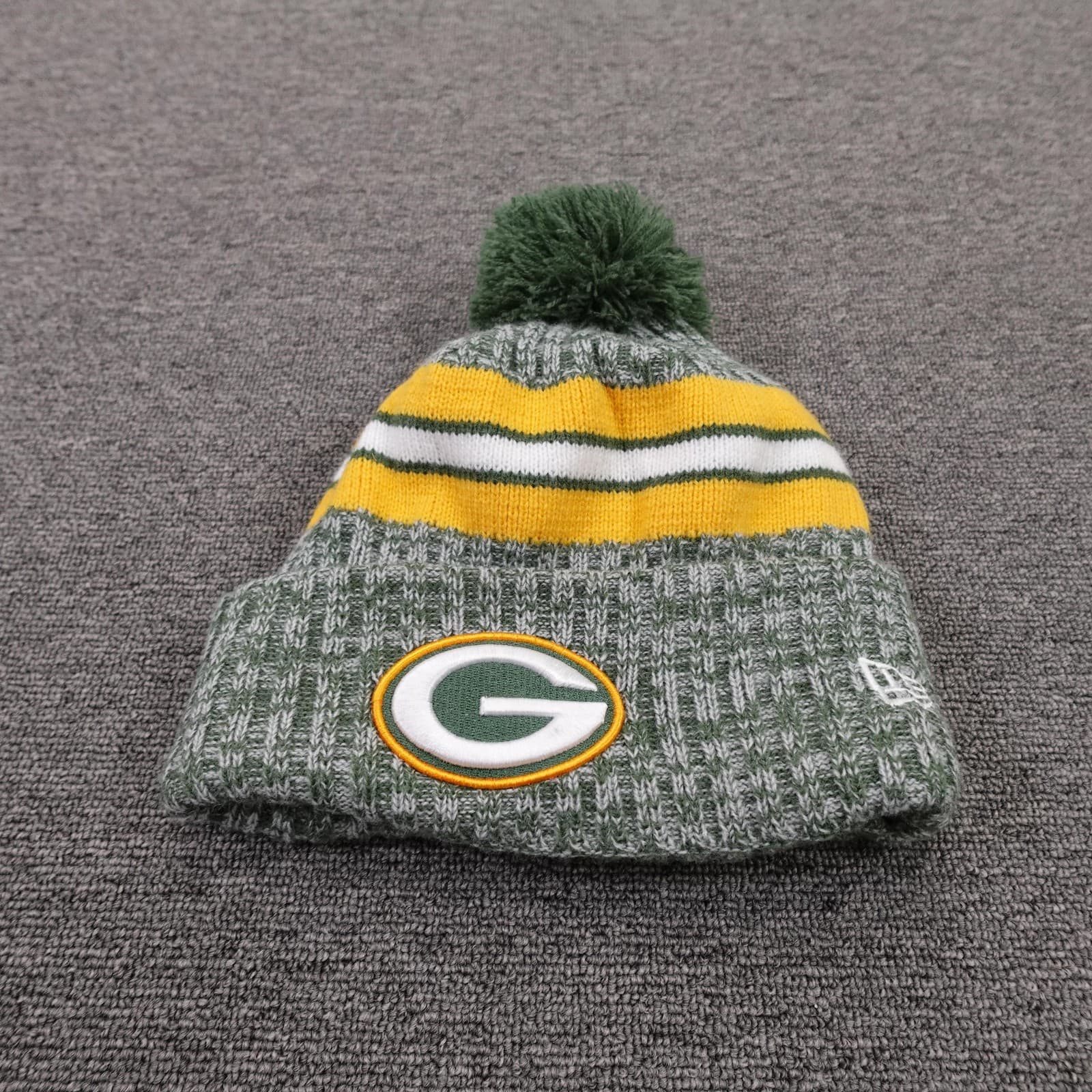 Green Bay Packers Hat Beanie Mens One Size Green NFL Football Pom Knit New Era