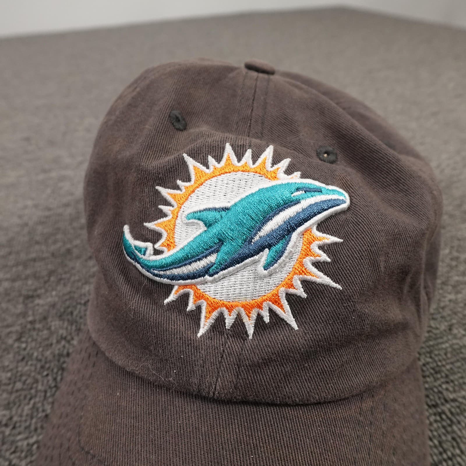 Miami Dolphins Hat Cap Strap Back Mens One Size Dad Hat Brown NFL Football '47 - Thumbnail 2