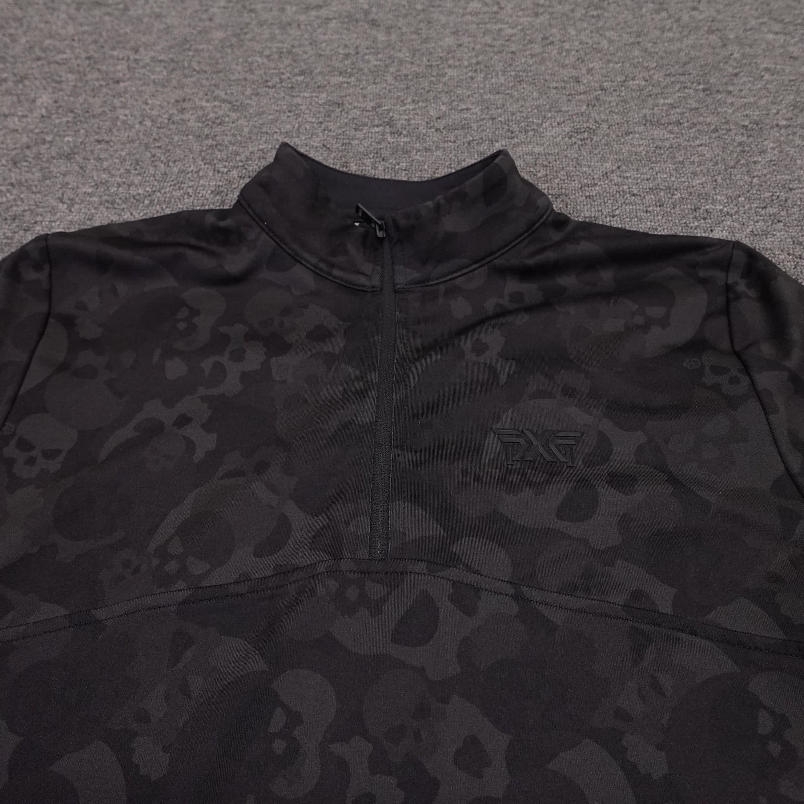 PXG Pullover Shirt Womens Small Black Darkness Camo Skull 1/4 Zip Golf Mock Neck - Thumbnail 2