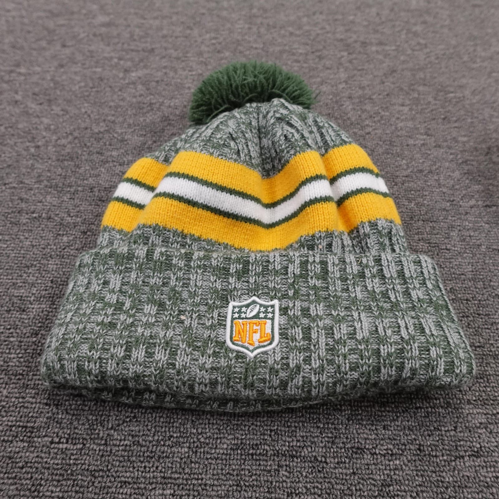 Green Bay Packers Hat Beanie Mens One Size Green NFL Football Pom Knit New Era - Thumbnail 3