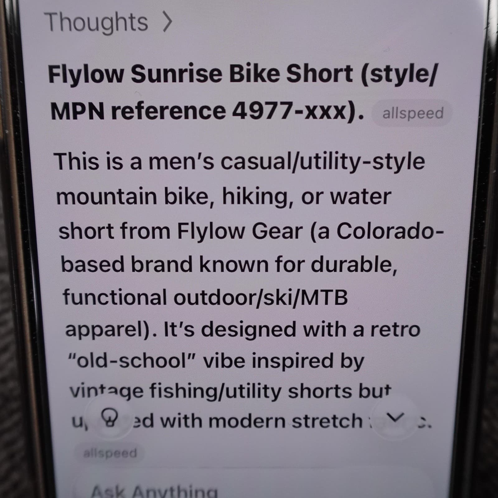 Flylow Sunrise Bike Short Mens Medium Gray 4 Inseam Adjustable Belt Hiking - Thumbnail 7