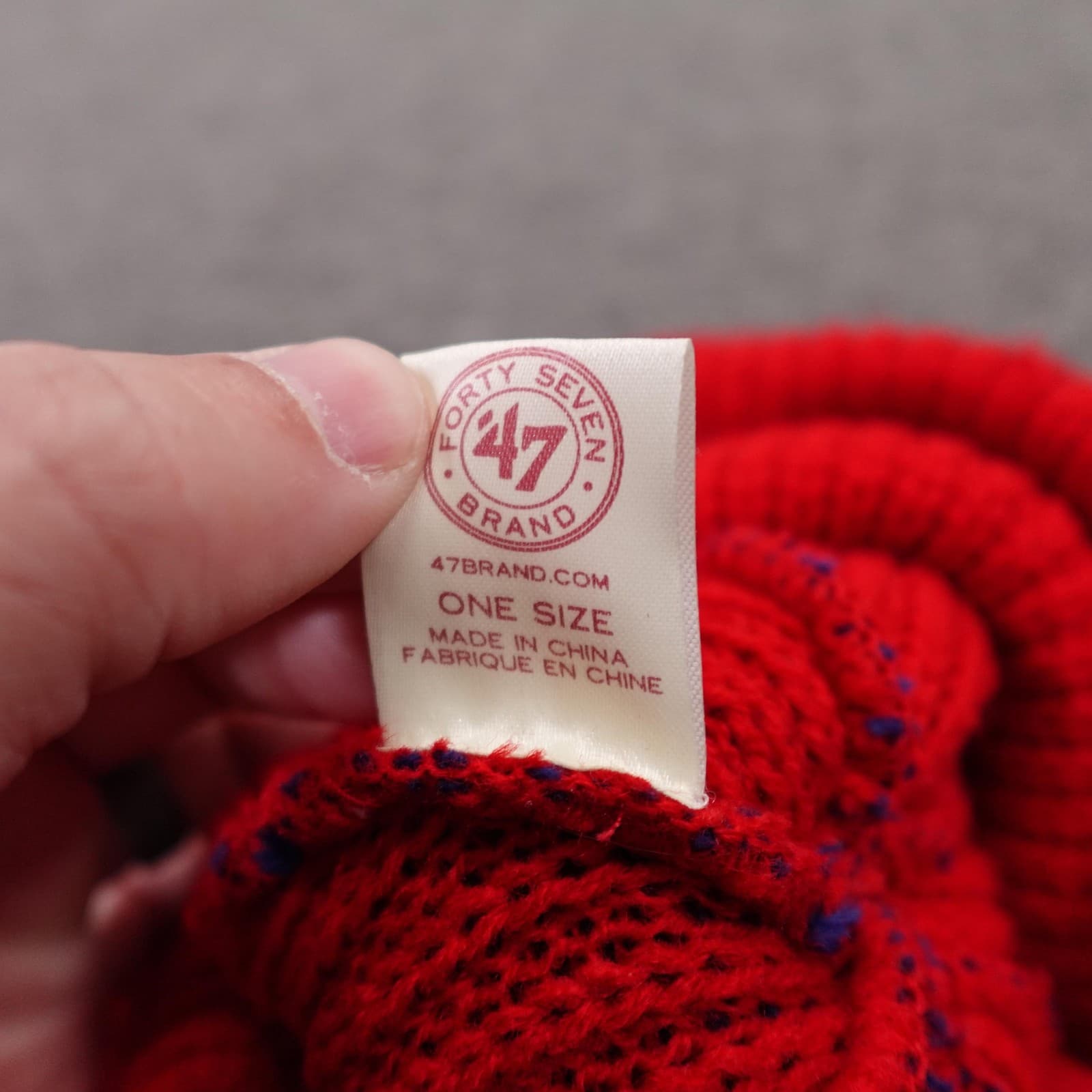 Denver Nuggets Hat Beanie Mens One Size Red NBA Basketball Pom Knit '47 - Thumbnail 3