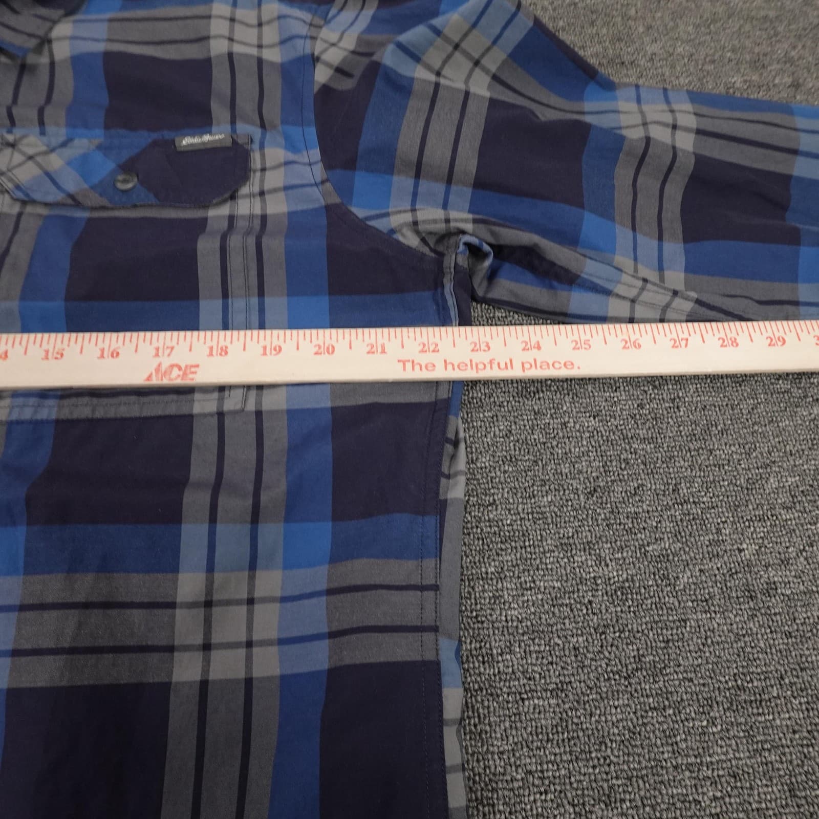 Eddie Bauer Shirt Mens Large Blue Plaid Button Front Long Sleeve Outdoor Casual - Thumbnail 5