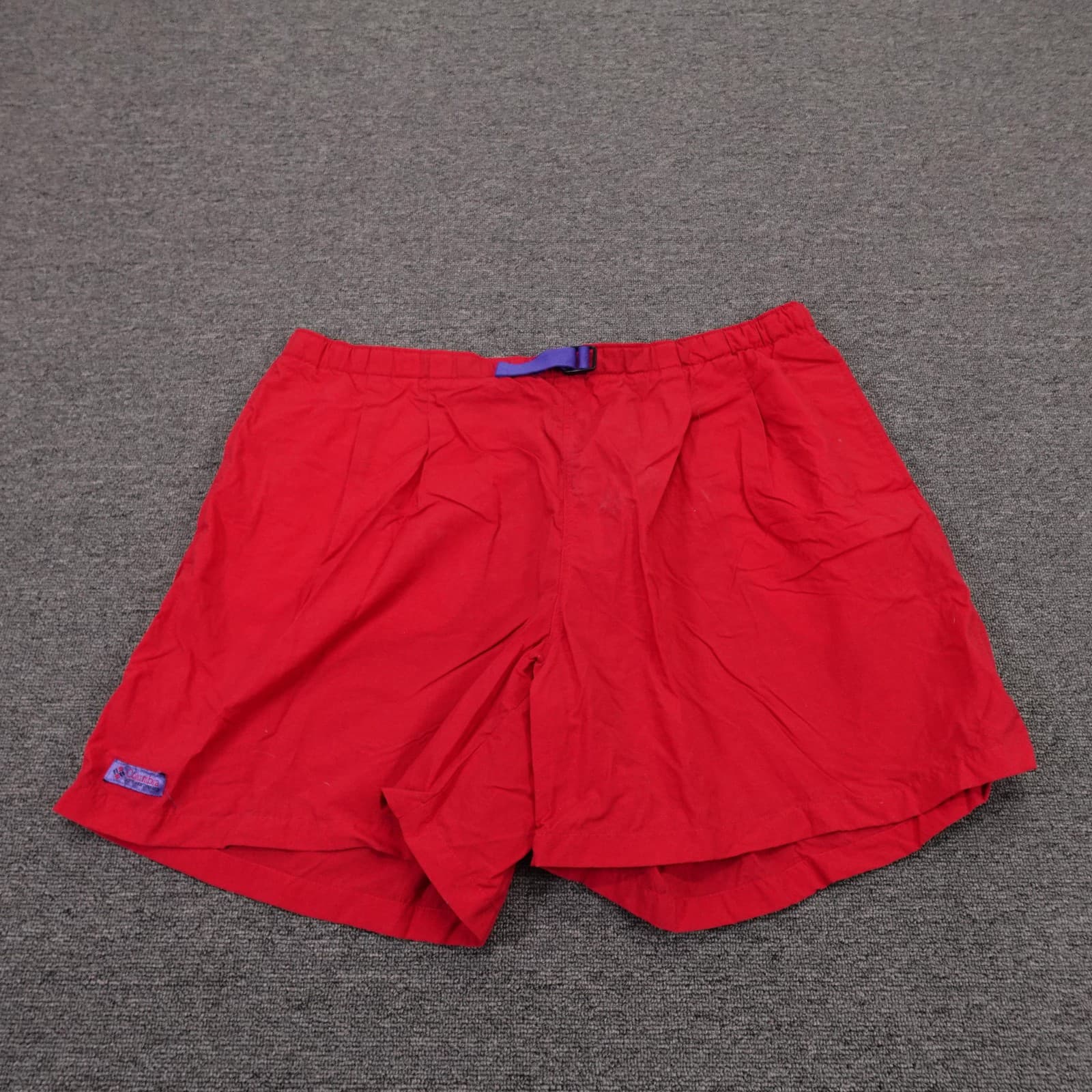 Vintage Columbia Swim Shorts Trunks Mens XL Red Belted Mesh Lined USA Y2K