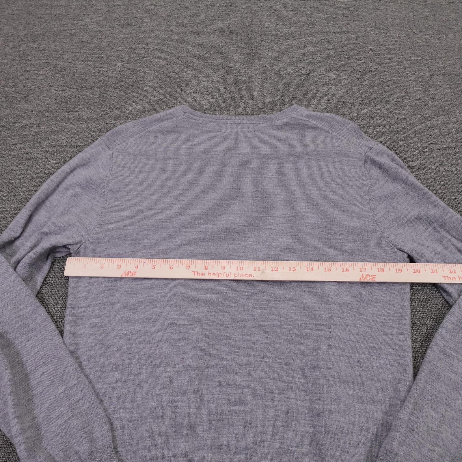 Goodthreads Sweater Mens Large Purple 100% Merino Wool V Neck Knit Pullover - Thumbnail 4