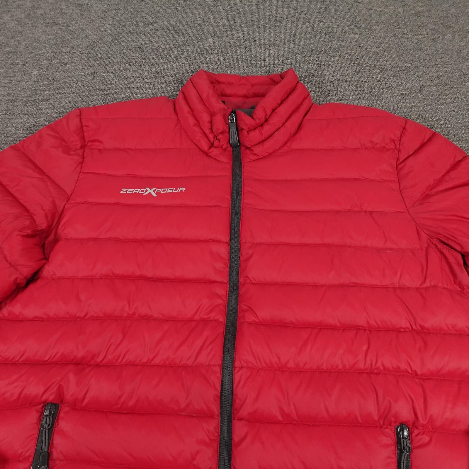 ZeroXposur Jacket Mens Medium Red 650 Fill Power Down Puffer Full Zip C8300 - Thumbnail 2