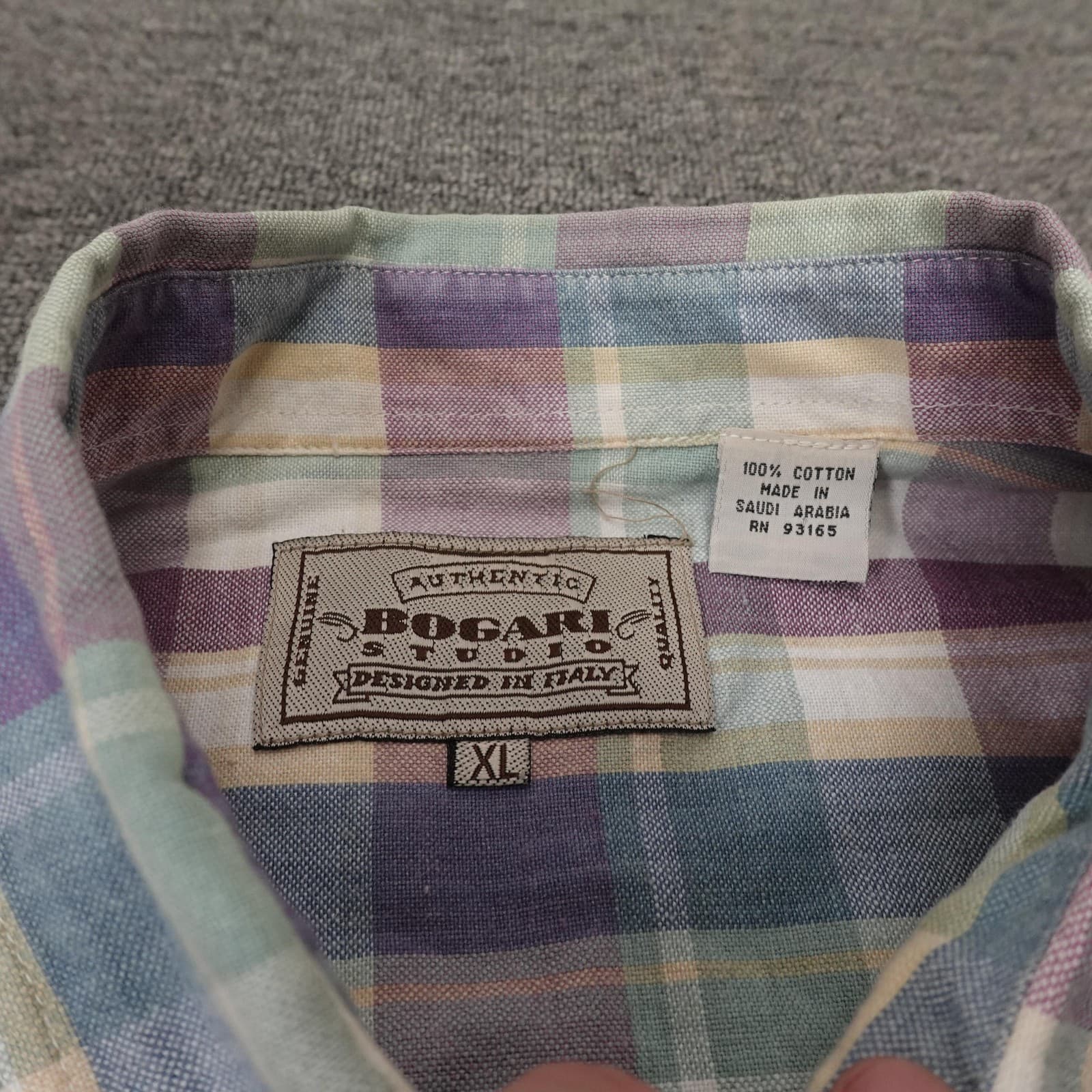 Bogari Studio Shirt Mens XL Multicolor Plaid Button Down Long Sleeve Casual - Thumbnail 3