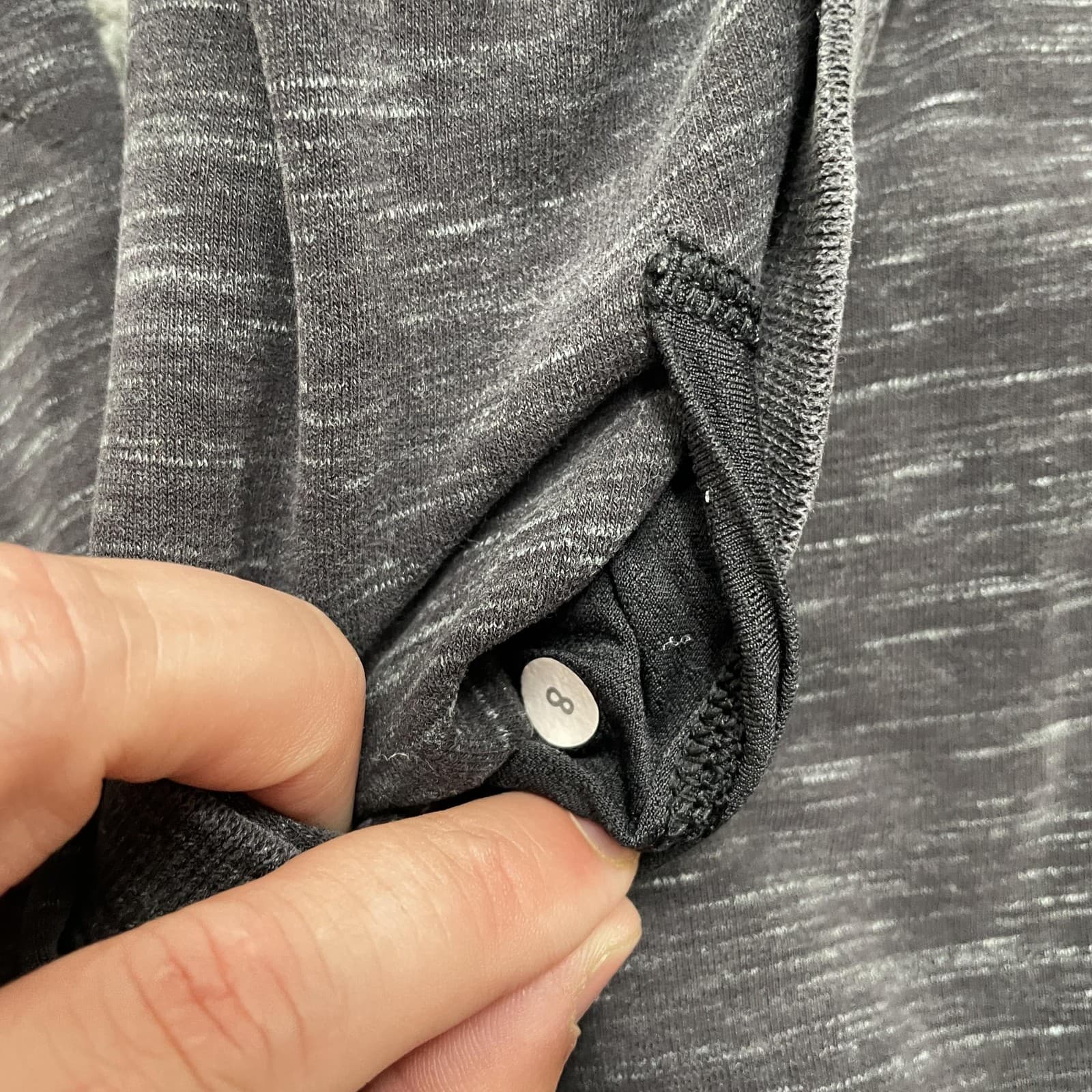 Lululemon Hooded Cardigan Jacket Women 8 Heather Gray Snap Button Relaxed Fit - Thumbnail 3