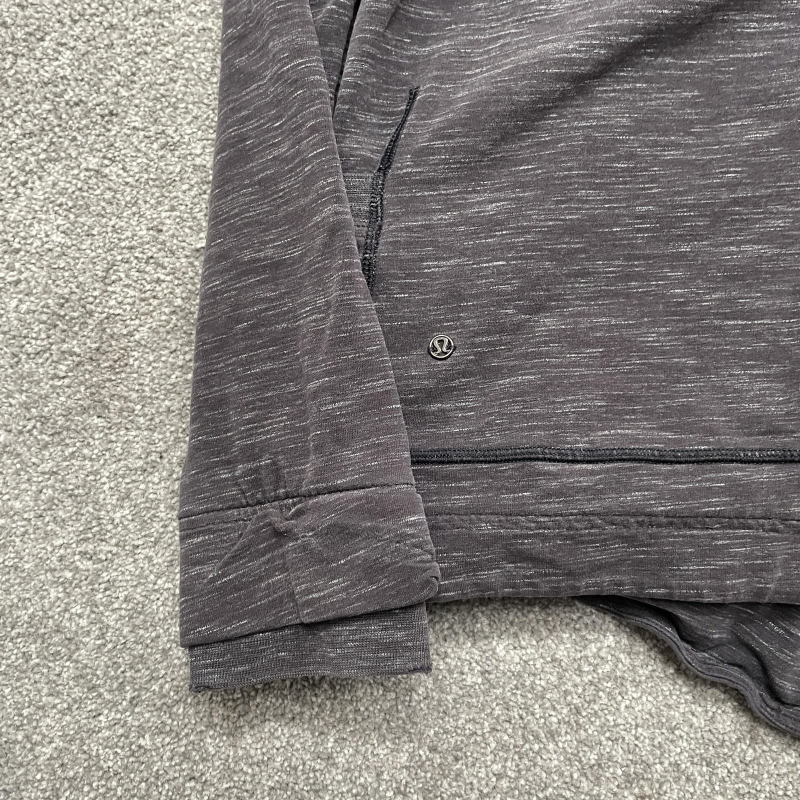 Lululemon Hooded Cardigan Jacket Women 8 Heather Gray Snap Button Relaxed Fit - Thumbnail 6