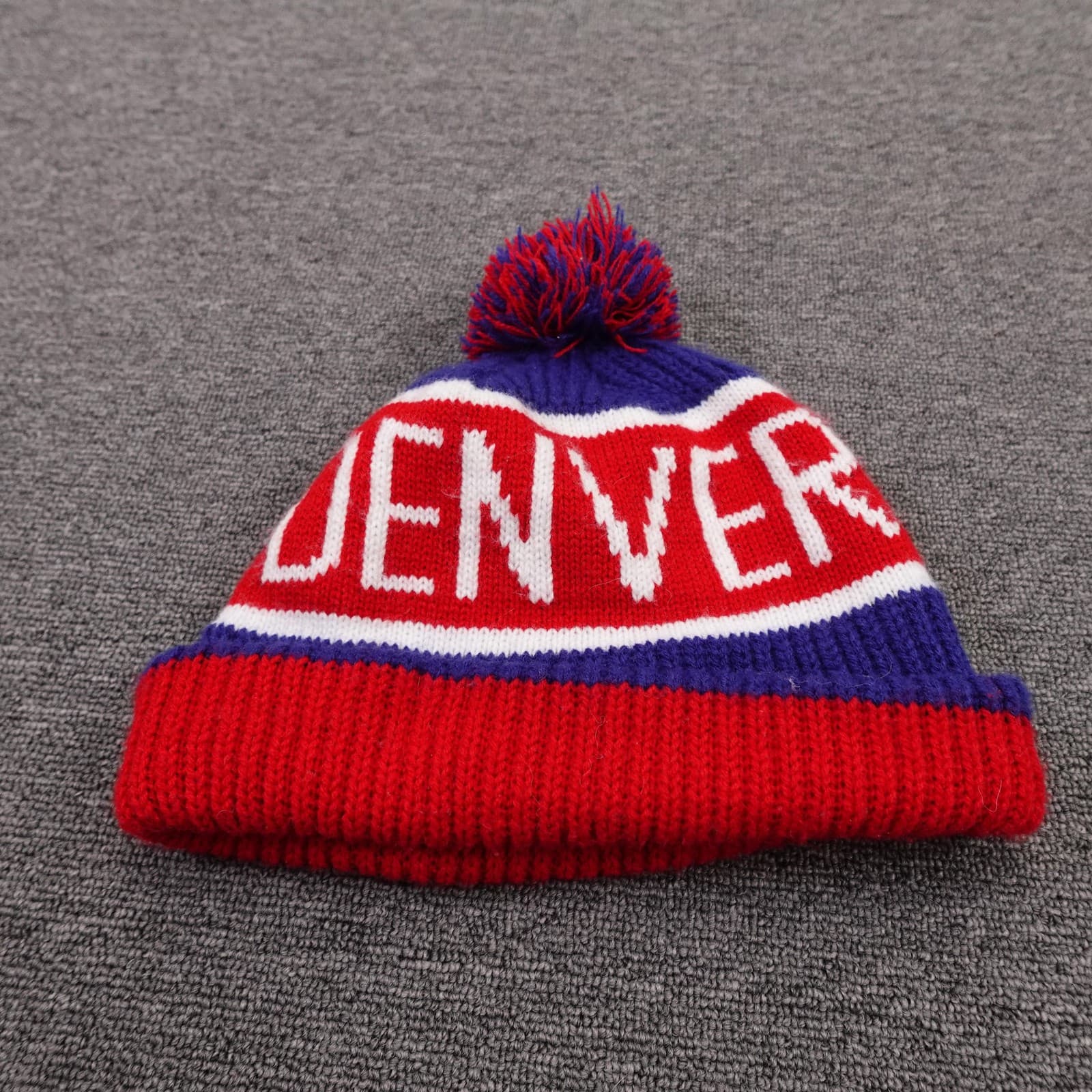 Denver Nuggets Hat Beanie Mens One Size Red NBA Basketball Pom Knit '47 - Thumbnail 2