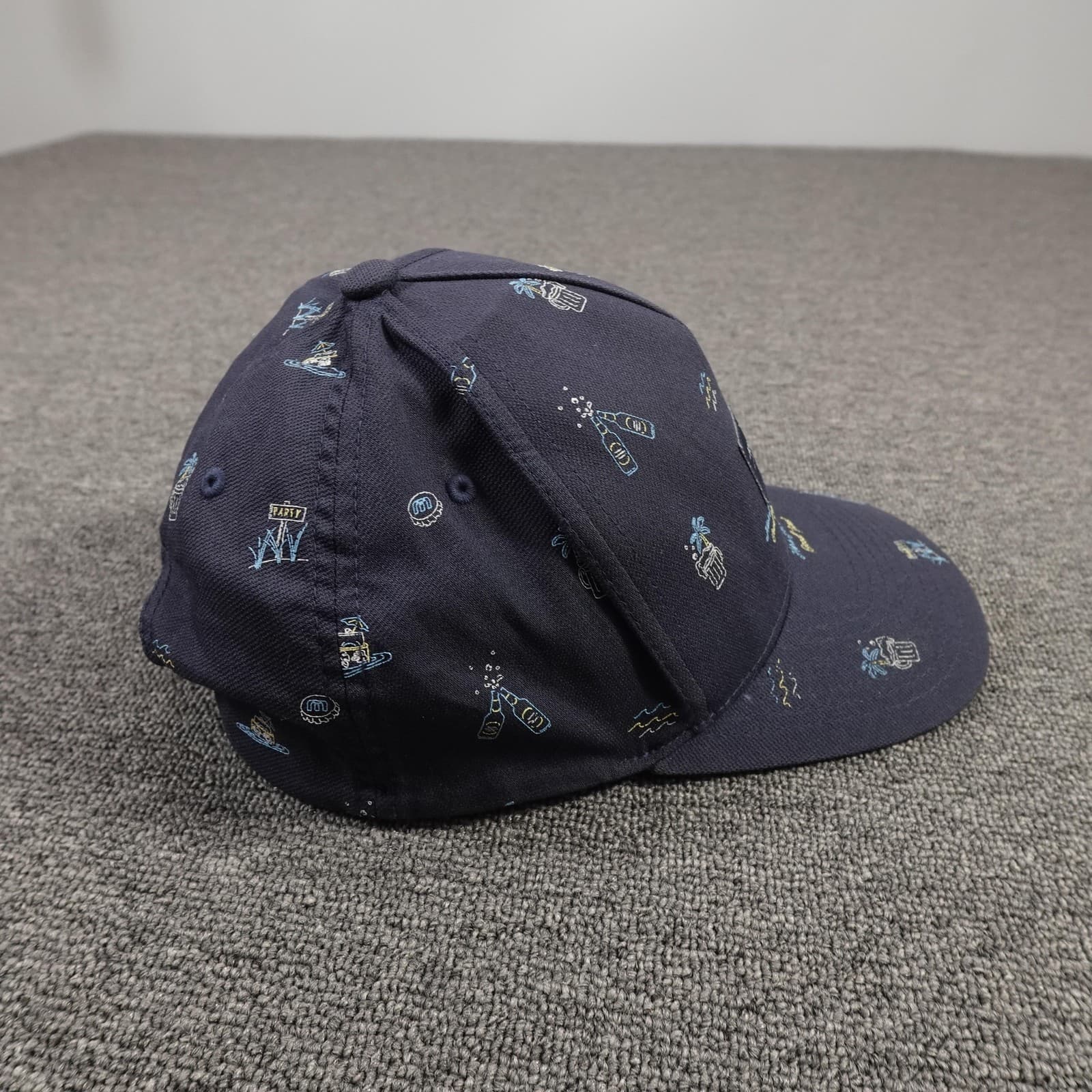 TravisMathew Hat Cap Snap Back Mens Navy Party Print Here For A Good Time - Thumbnail 5