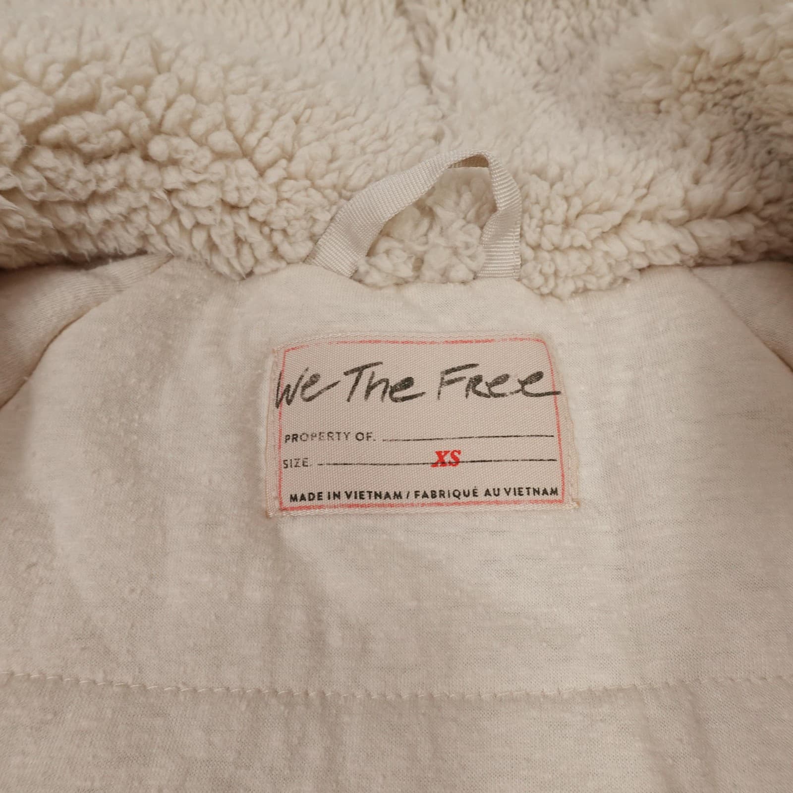 We The Free Coat Womens XS White Raya Cozy Teddy Jacket Sherpa Fleece Full Zip - Thumbnail 3