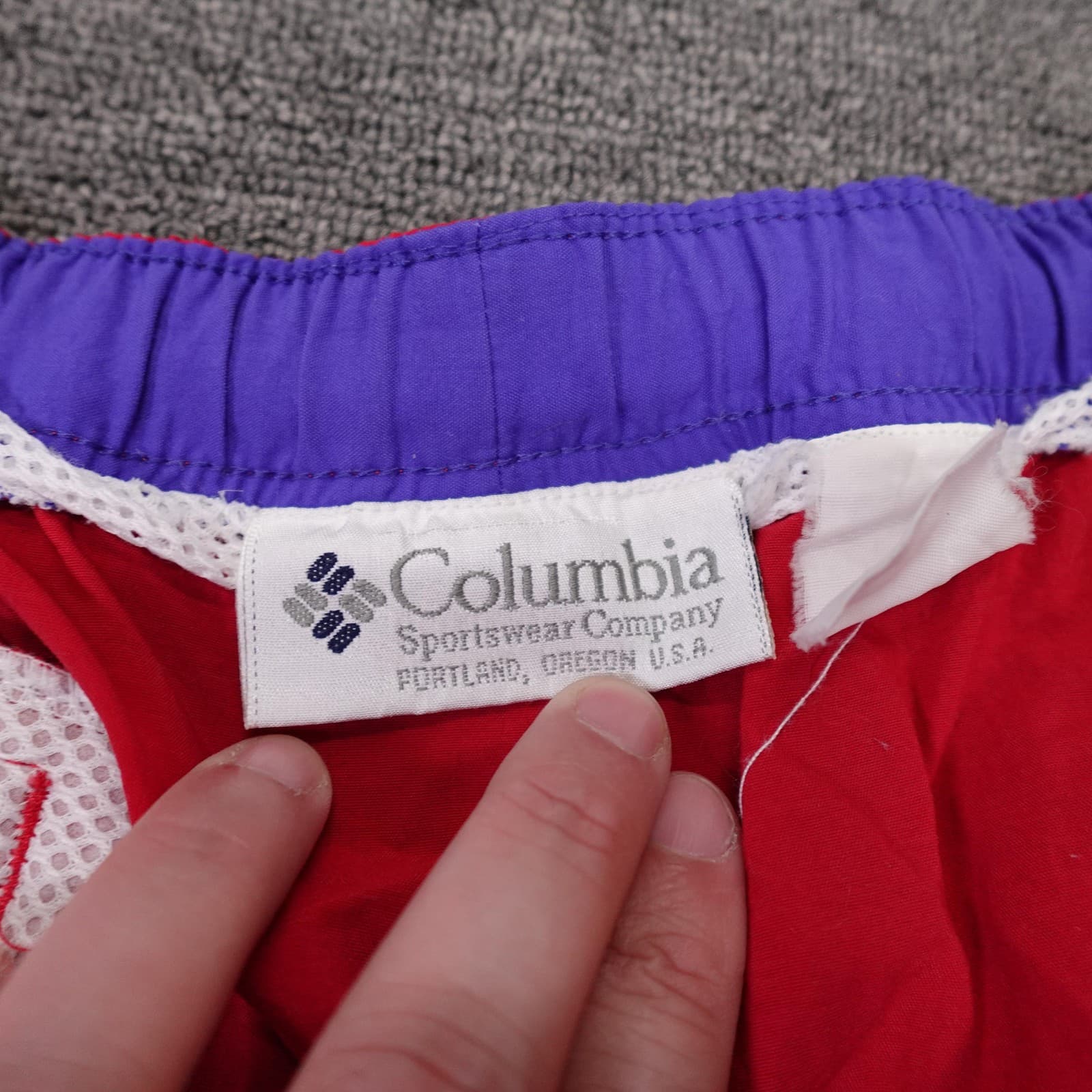 Vintage Columbia Swim Shorts Trunks Mens XL Red Belted Mesh Lined USA Y2K - Thumbnail 4