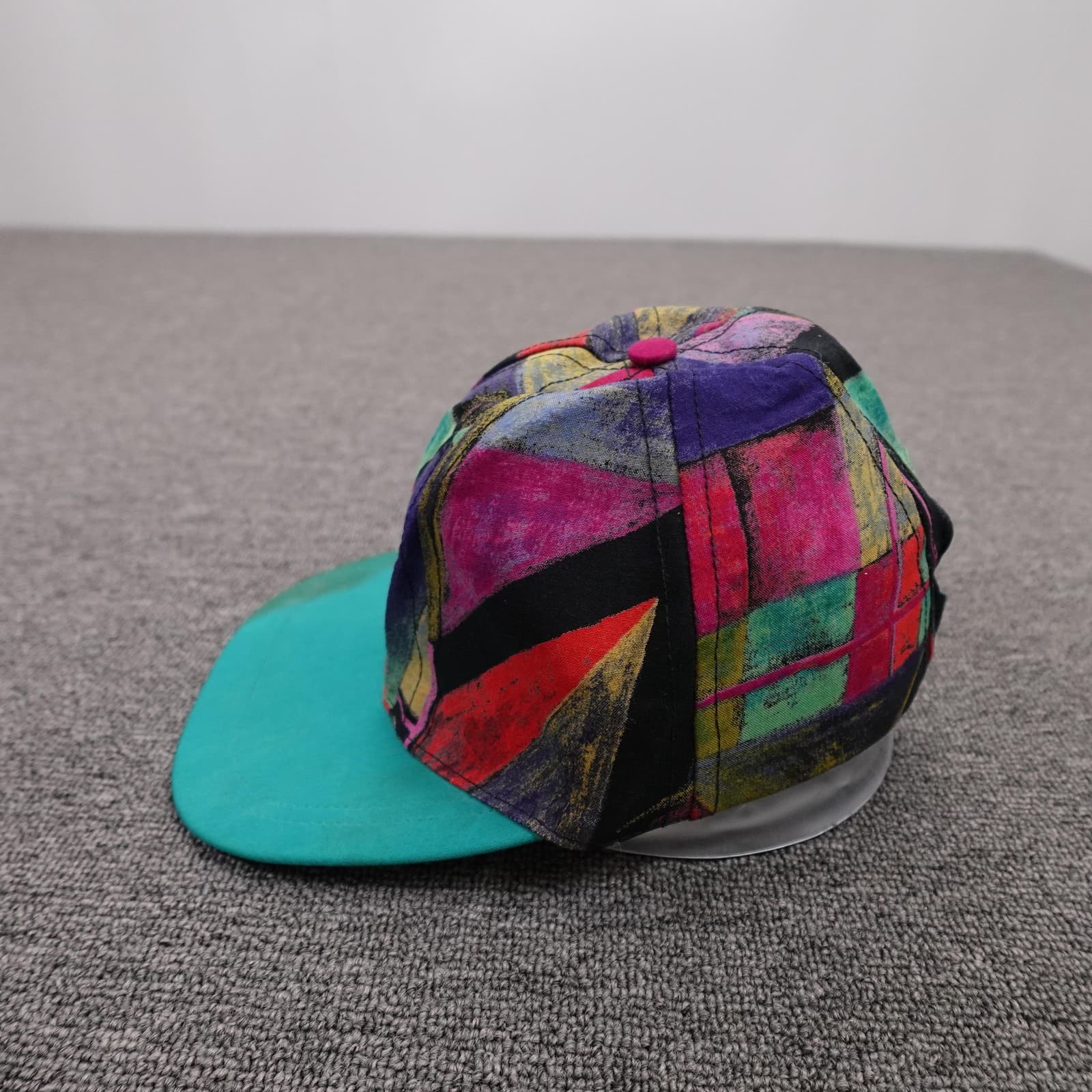 Vintage The Stitch Works Cap Hat Cap Fitted Mens One Size Multicolor Geometric - Thumbnail 3