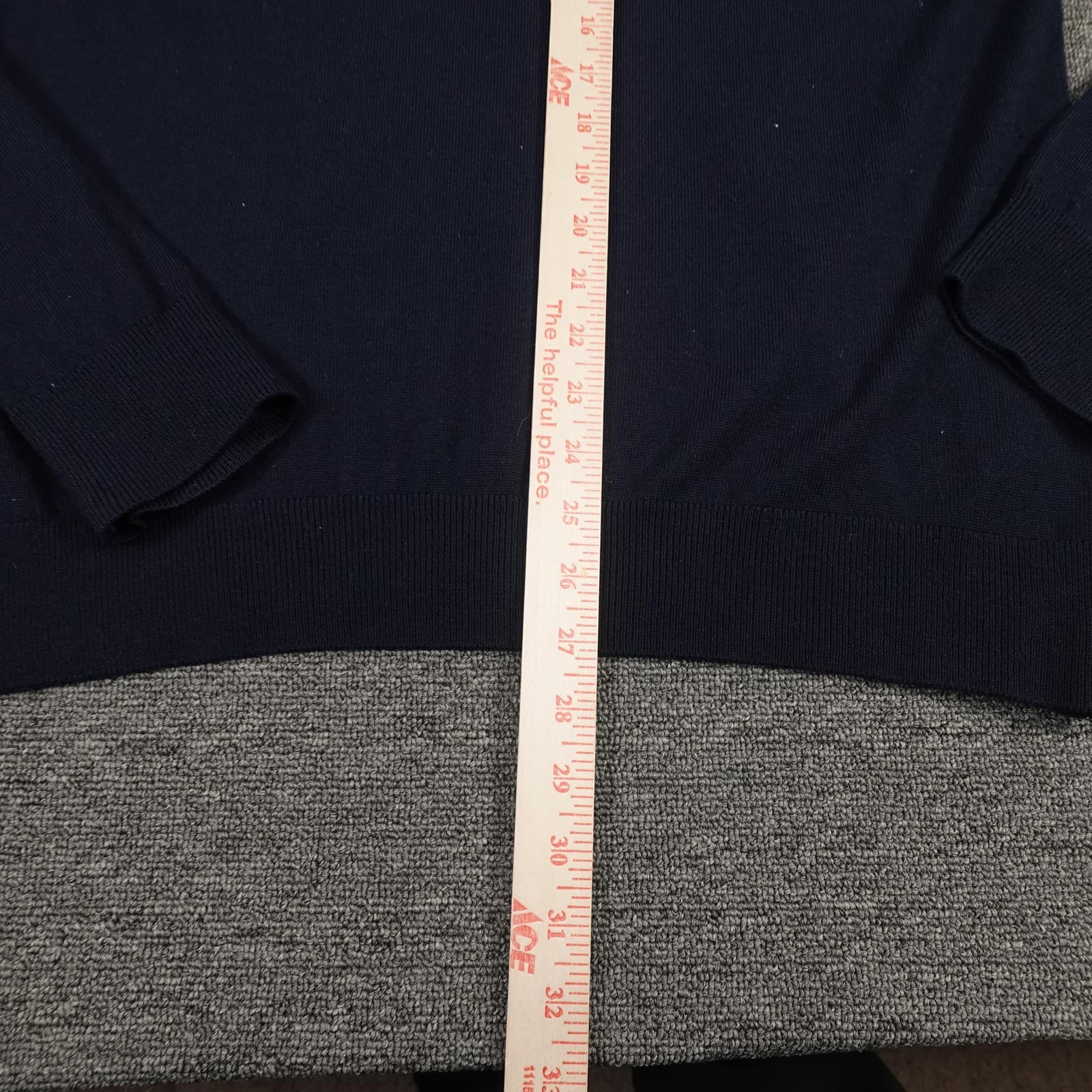 Banana Republic Sweater Mens Large Blue Merino Wool Quarter Zip Mock Neck Knit - Thumbnail 8