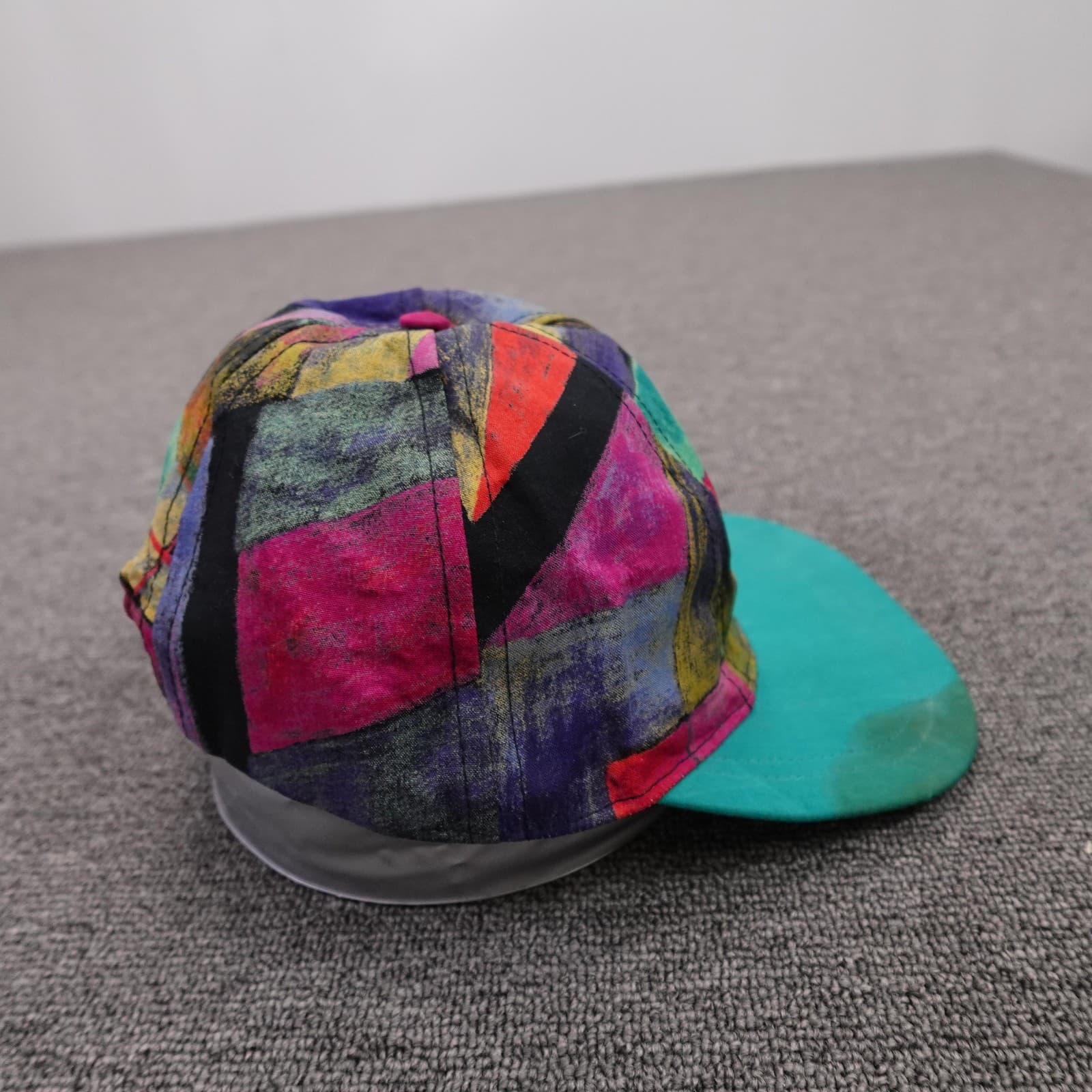 Vintage The Stitch Works Cap Hat Cap Fitted Mens One Size Multicolor Geometric - Thumbnail 5