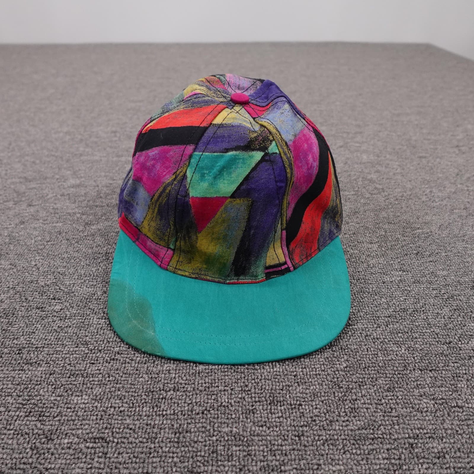 Vintage The Stitch Works Cap Hat Cap Fitted Mens One Size Multicolor Geometric