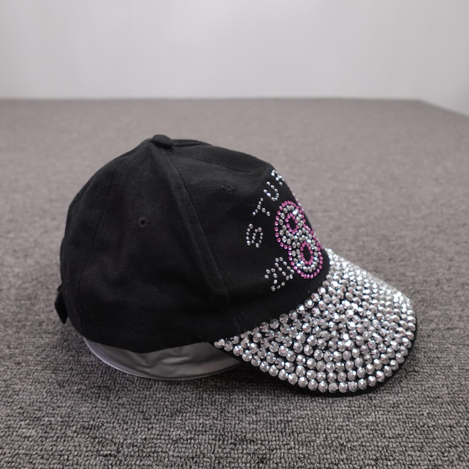 Sturgis Hat Cap Strap Back Womens One Size Black Rhinestone Motorcycle 83 - Thumbnail 4