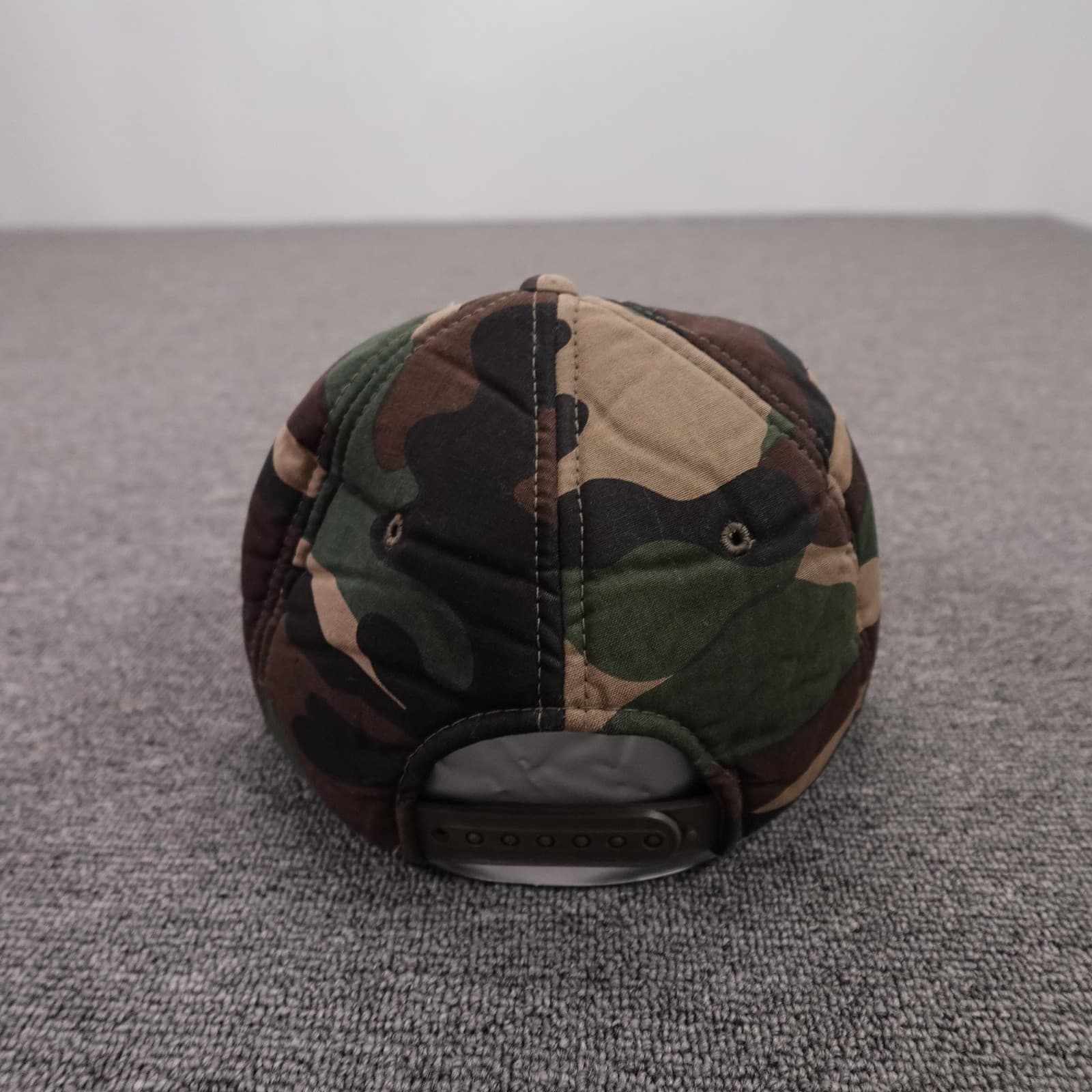Vintage Camo Hat Cap Snap Back Mens One Size Green Camo Army Foam Lined - Thumbnail 3