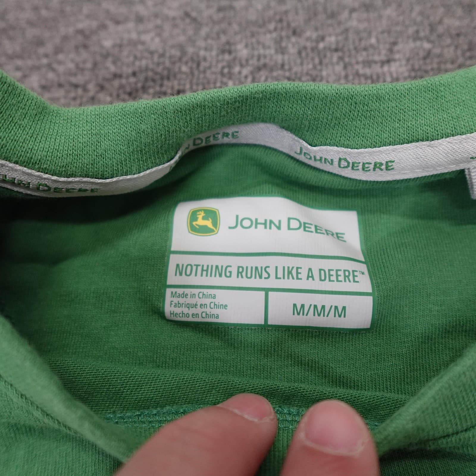 John Deere Shirt Mens Medium Green Long Sleeve Logo Graphic Tee Workwear - Thumbnail 3